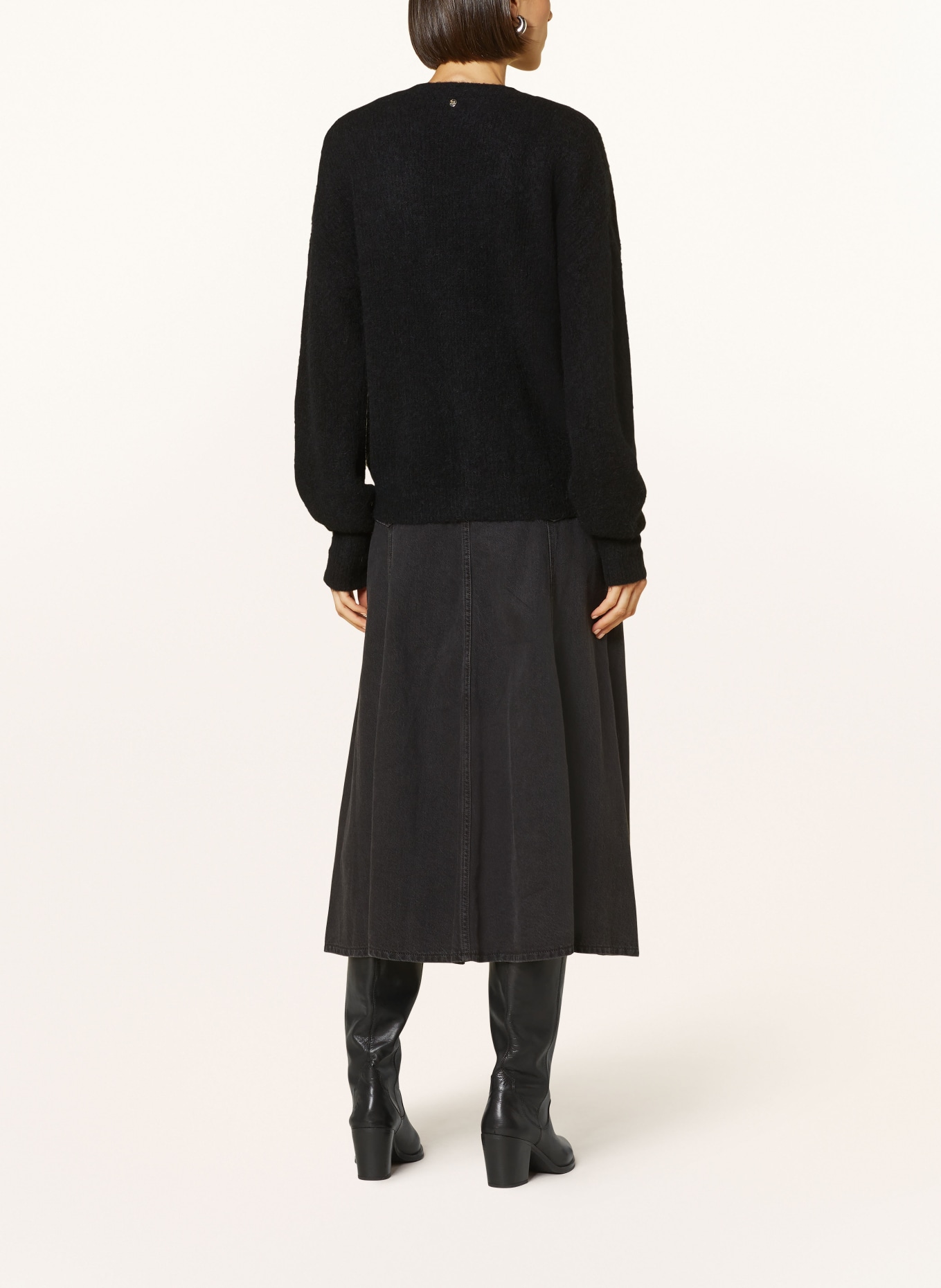 MOS MOSH Oversized-Strickjacke THORA mit Alpaka: SCHWARZ