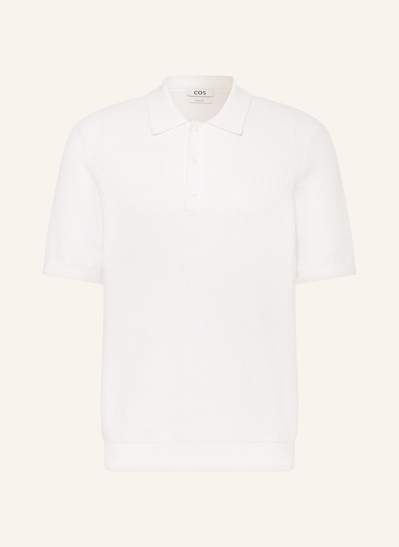 COS Knitted polo shirt, Color: WHITE (Image 1)