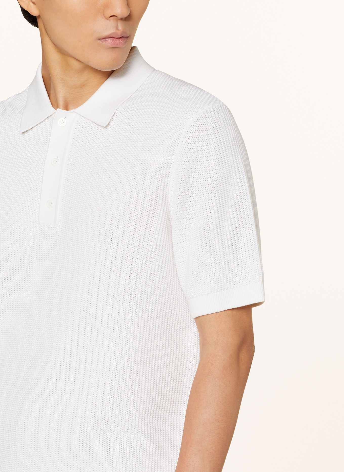 COS Knitted polo shirt, Color: WHITE (Image 4)