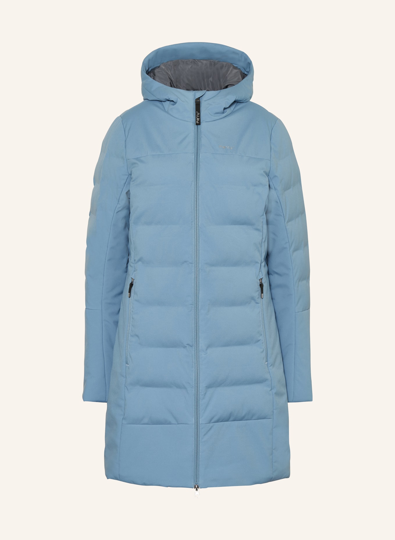 me°ru' Steppmantel UDDEVALLA: LICHTBLAUW