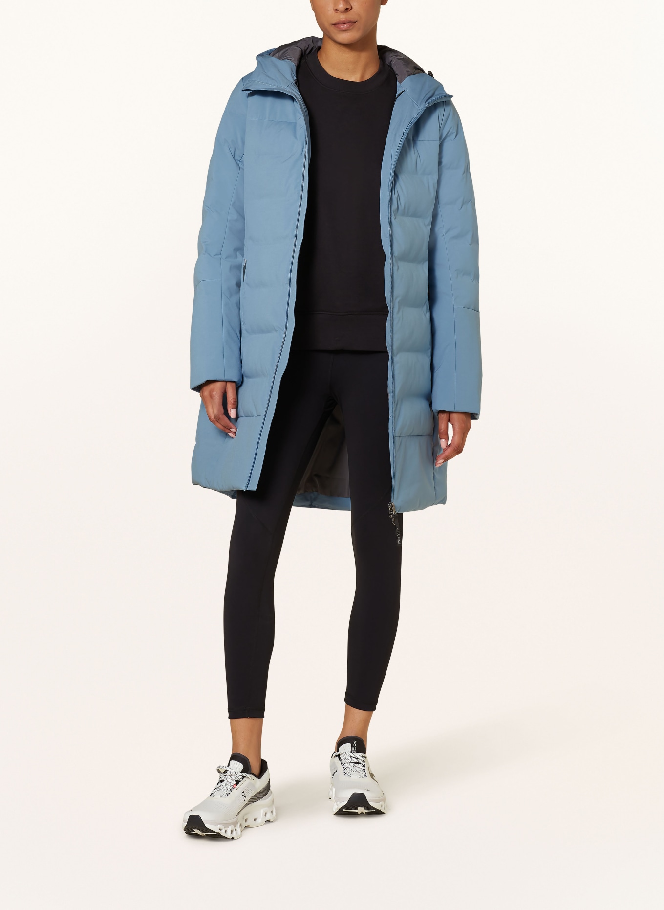 me°ru' Steppmantel UDDEVALLA: LICHTBLAUW