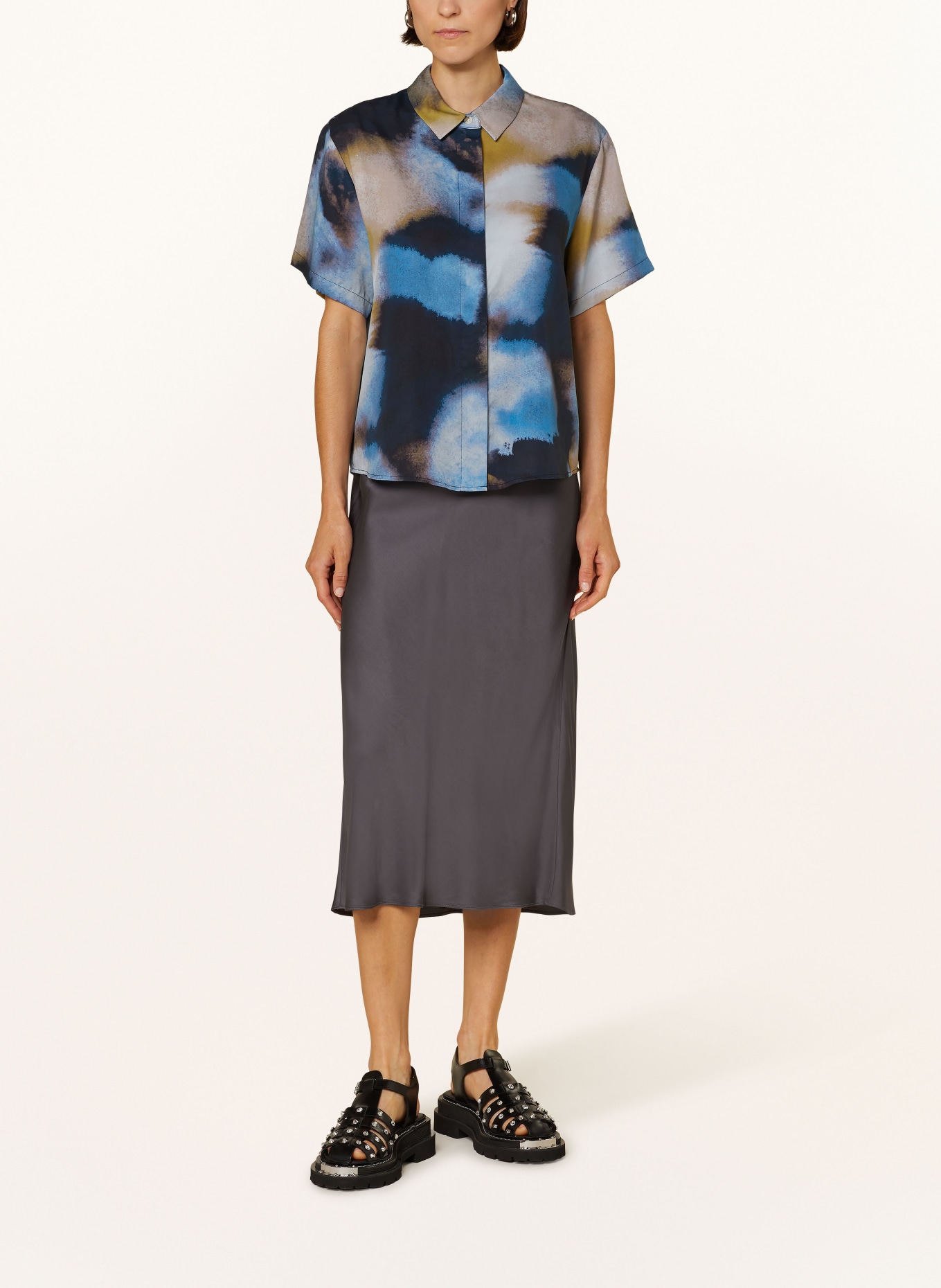 Juvia Satinrock FLEUR: DUNKELBLAU