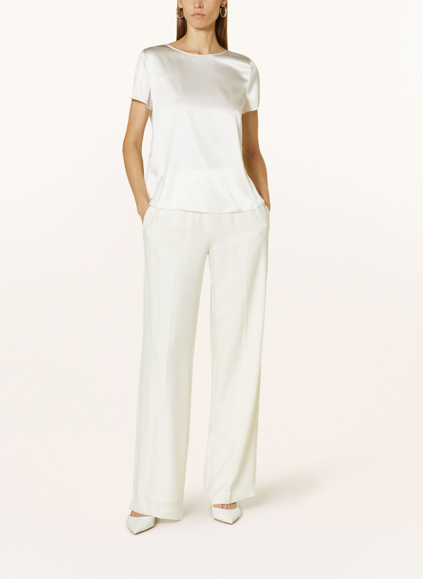 EMPORIO ARMANI Blusenshirt aus Seide: WEISS