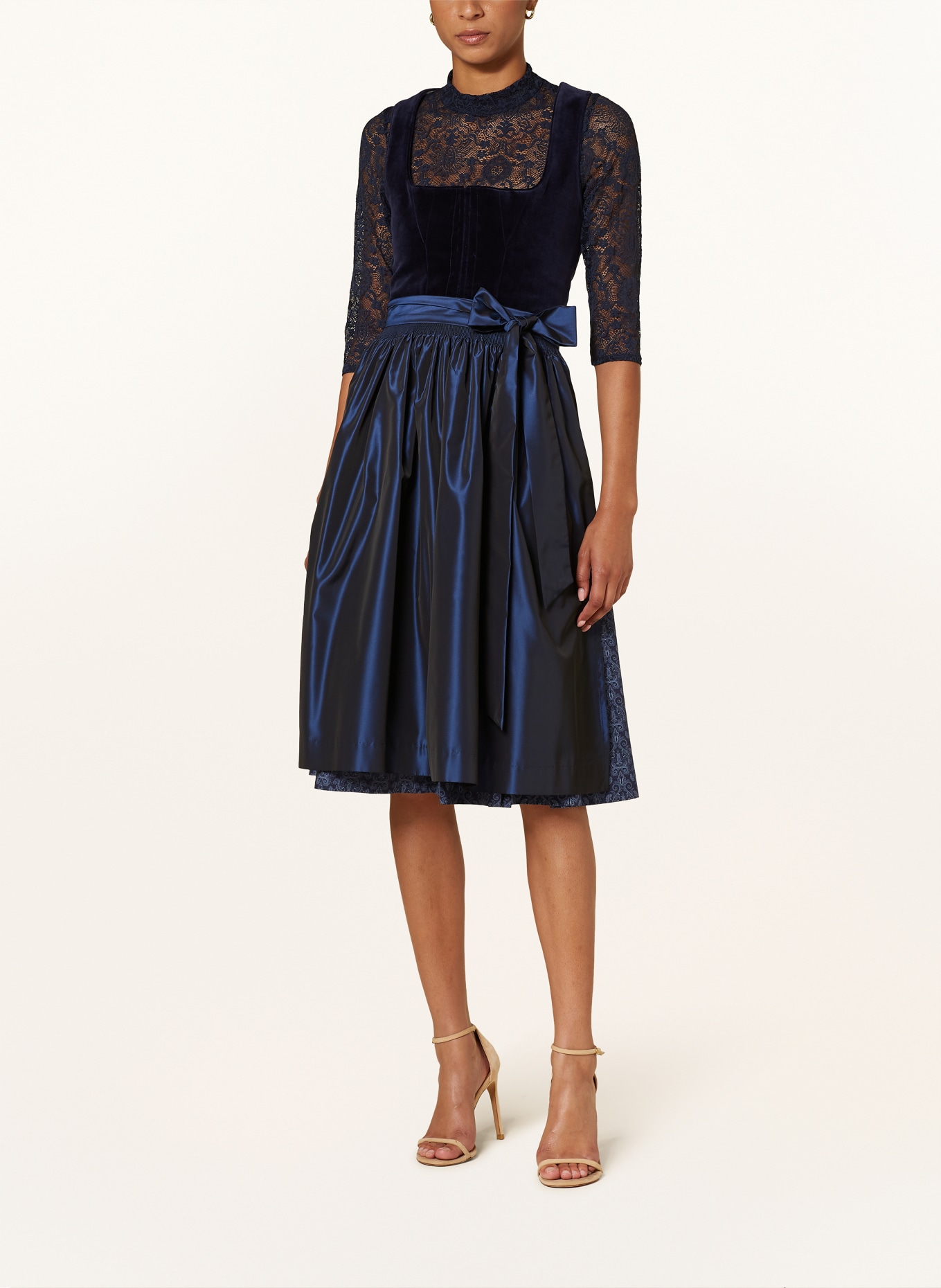 Hammerschmid Dirndlbluse BABSI aus Spitze mit 3/4-Arm: DUNKELBLAU