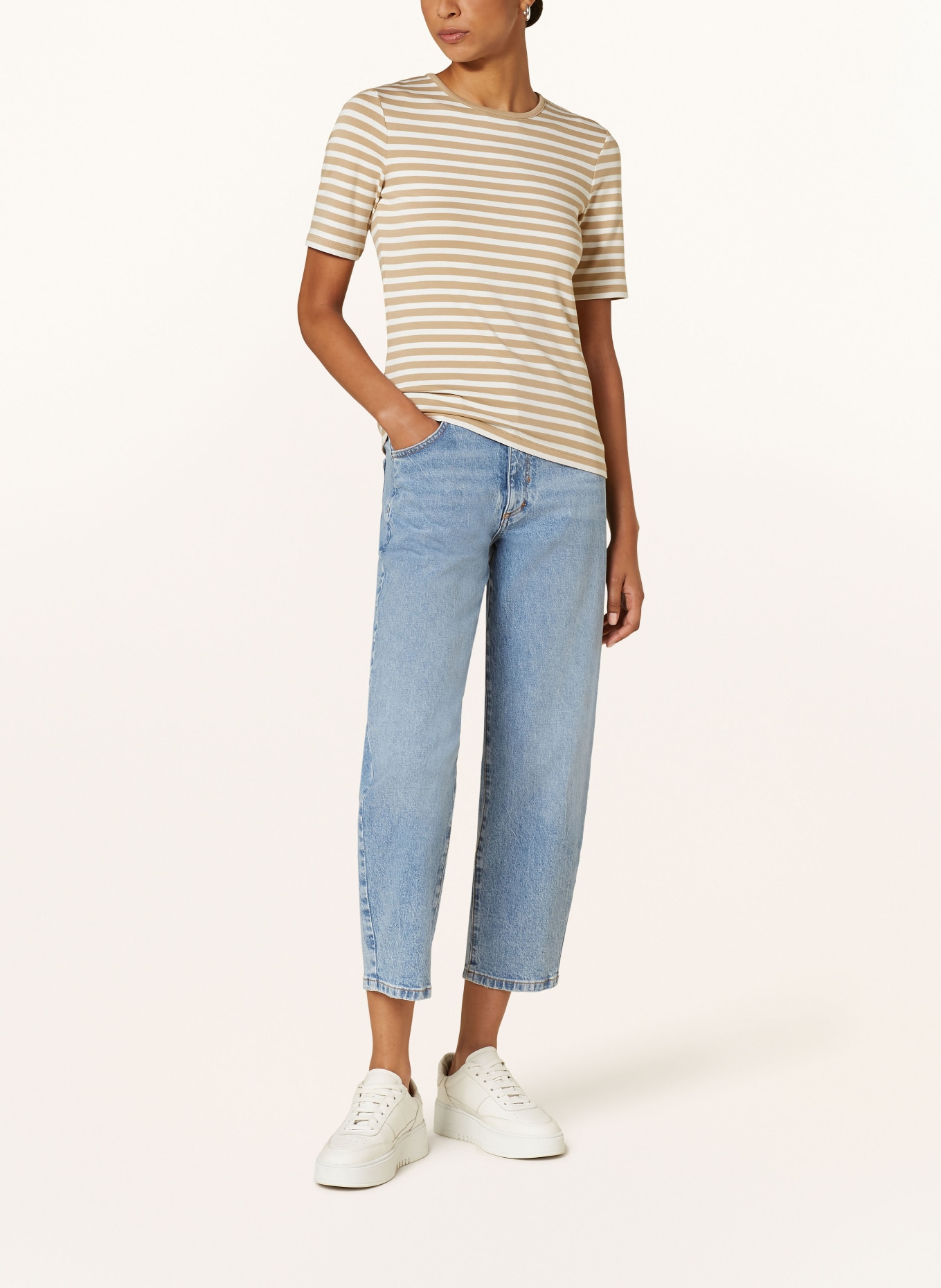 GANT T-Shirt: BEIGE/ WEISS