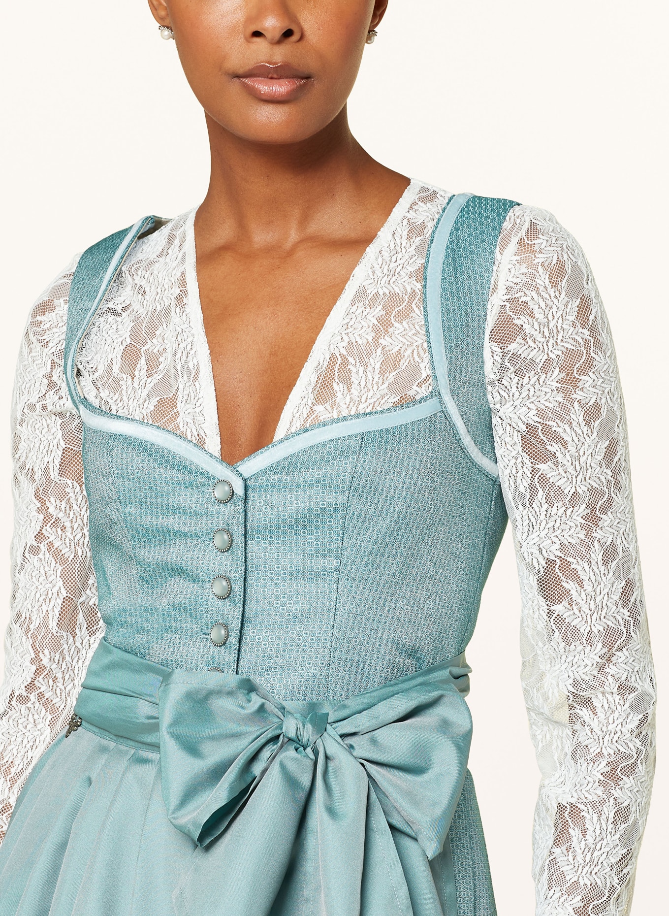 CocoVero Dirndlbluse LIV mit 3/4-Arm: WEISS
