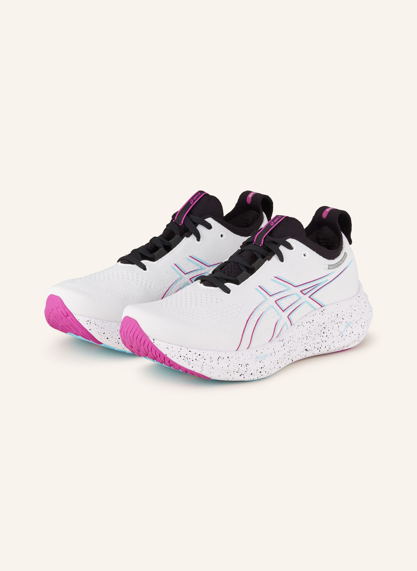 ASICS Running shoes GEL-NIMBUS™ 26, Color: WHITE/ FUCHSIA/ TURQUOISE (Image 1)