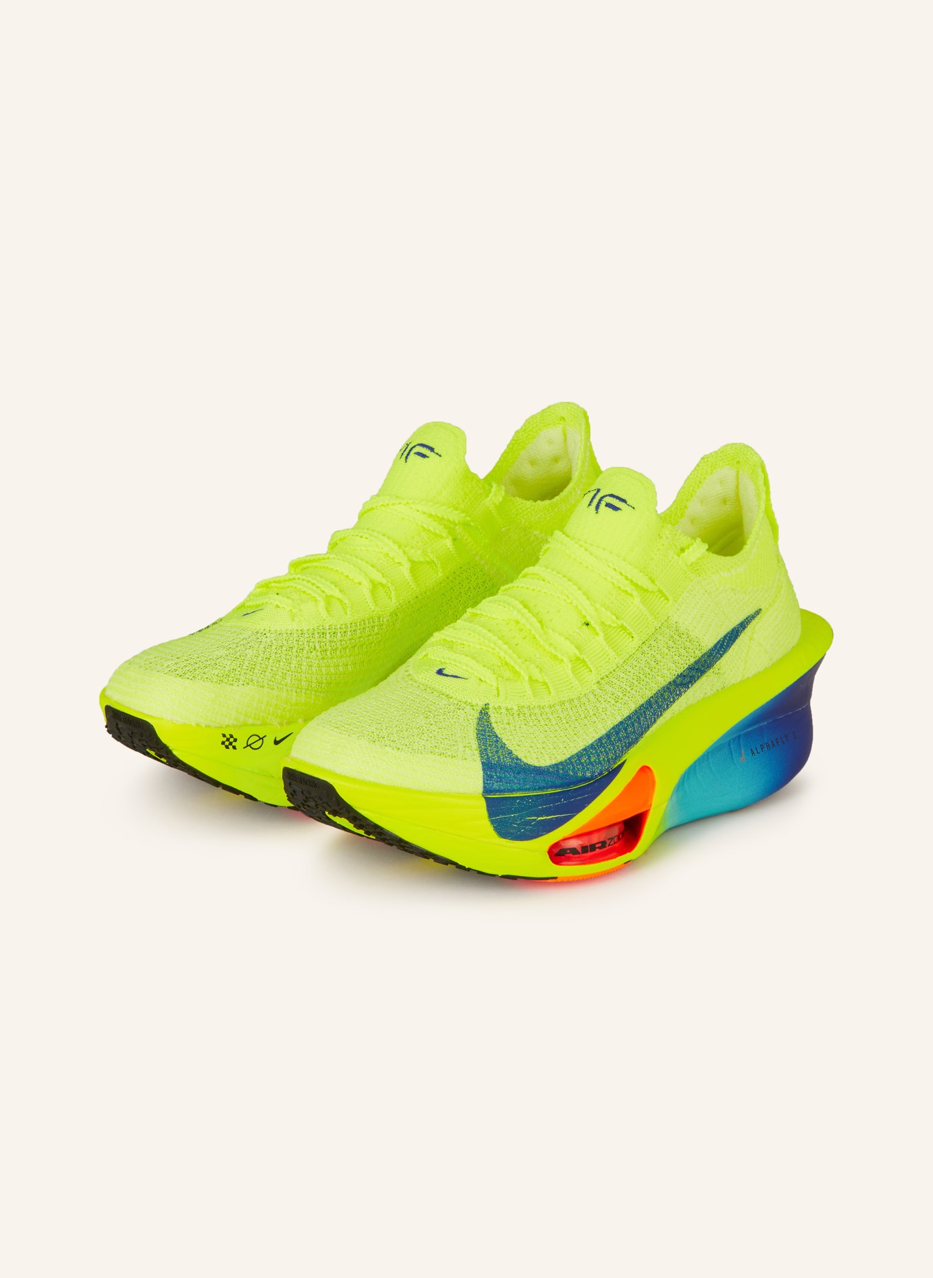 Nike Running shoes AIR ZOOM ALPHAFLY 3 in neon yellow blue