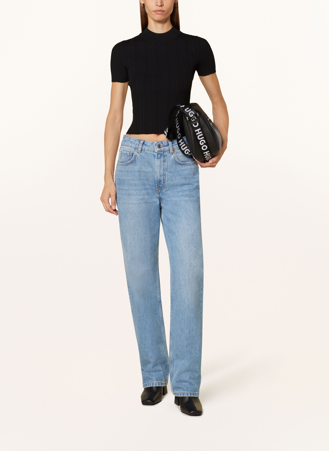 HUGO Knit shirt SARPHARIM: BLACK