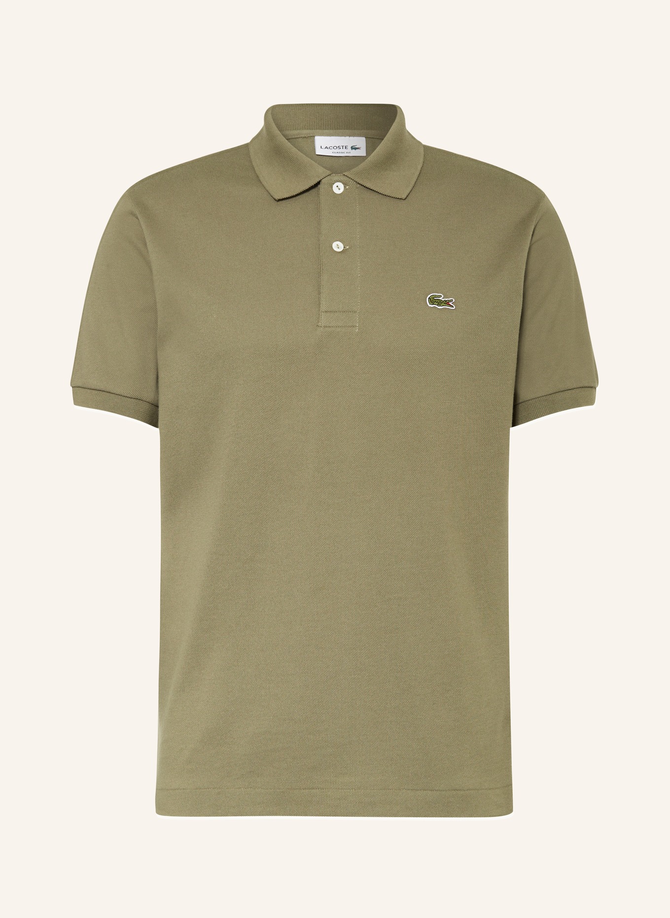 LACOSTE Piqué-Poloshirt Slim Fit, Farbe: KHAKI (Bild 1)