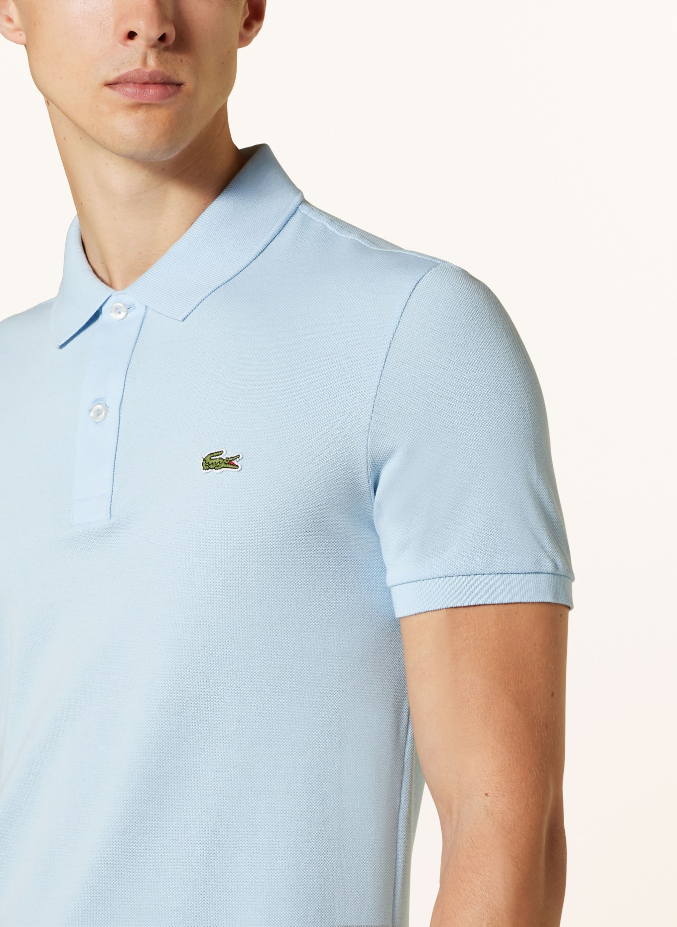 LACOSTE Piqué-Poloshirt Slim Fit, Farbe: HELLBLAU (Bild 4)