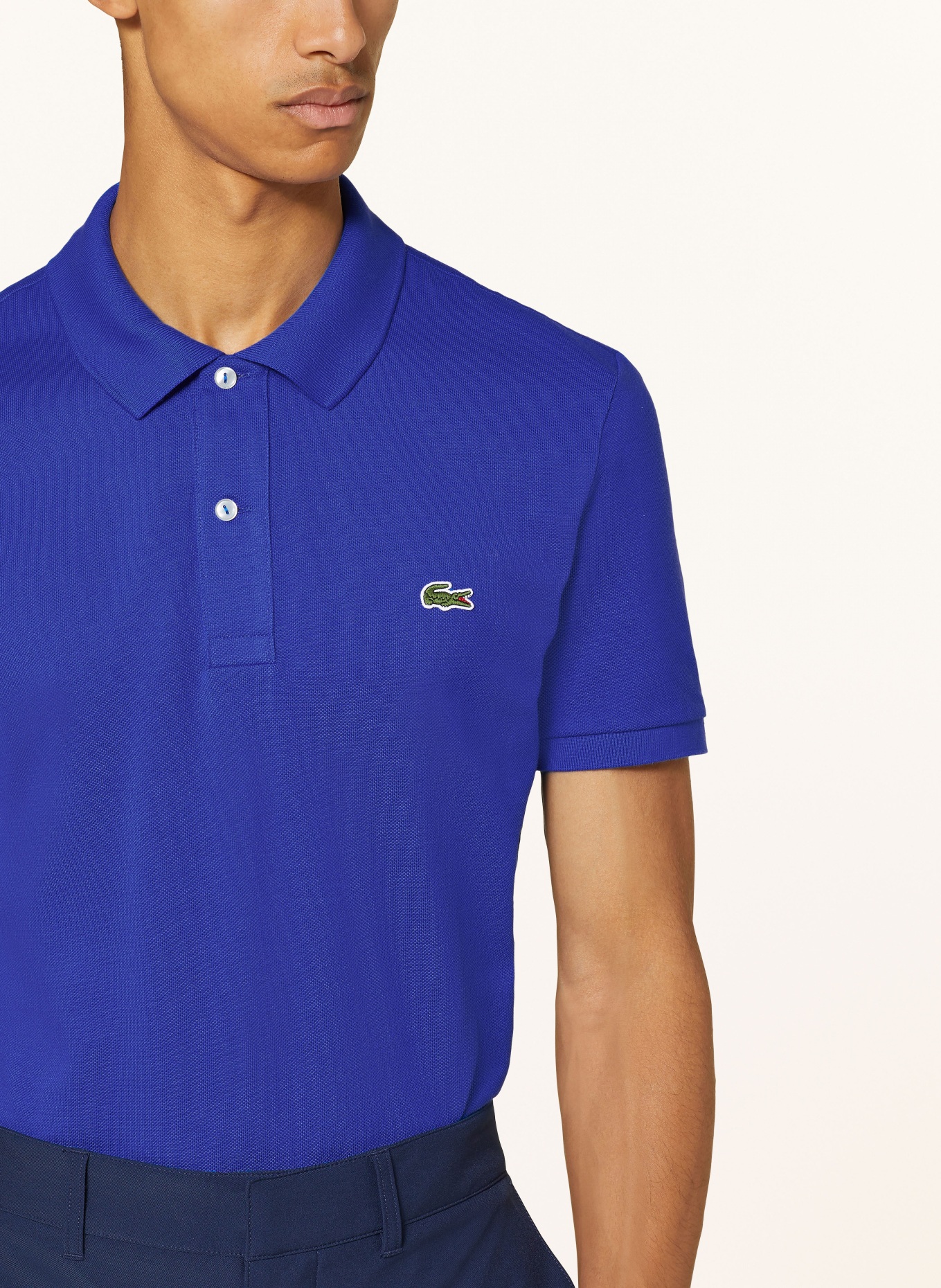 LACOSTE Piqué-Poloshirt Slim Fit, Farbe: BLAU (Bild 4)