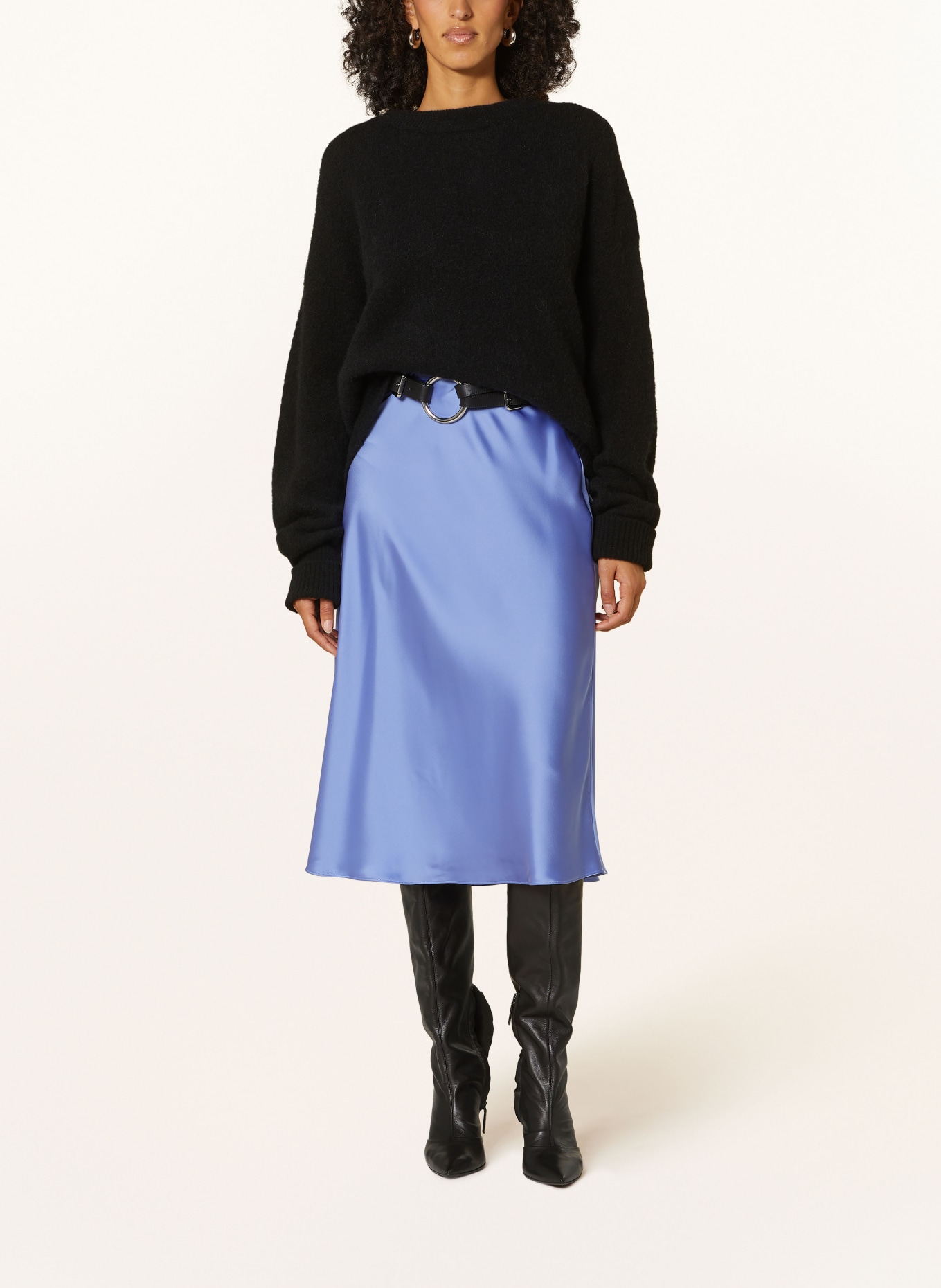 LAUREN RALPH LAUREN Satin skirt, Color: BLUE (Image 2)