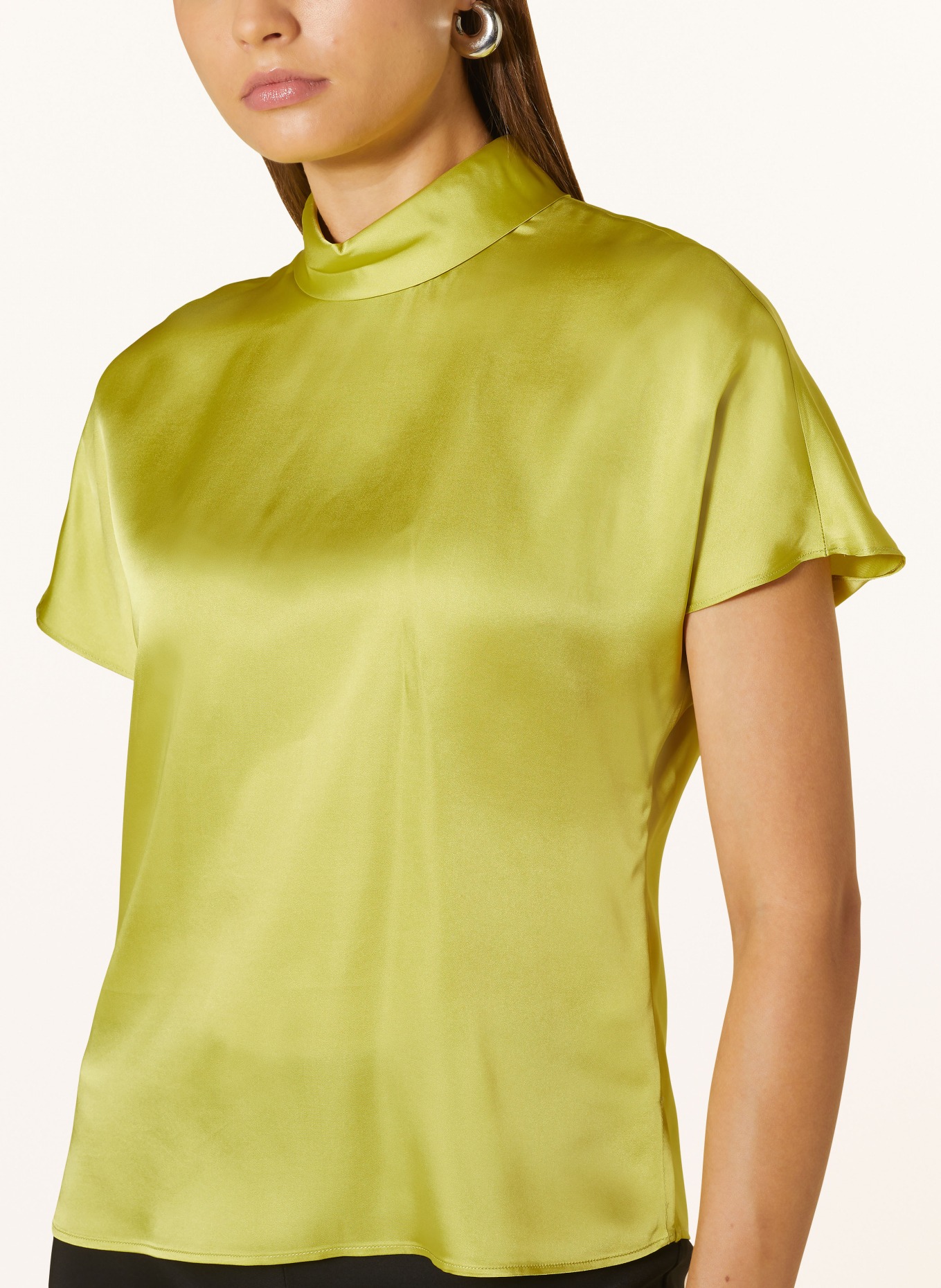 Satin high neck blouse on sale