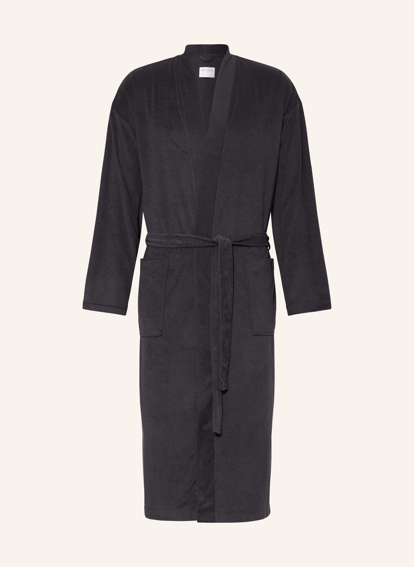 SCHIESSER Men’s bathrobe FEATHER TERRY: DARK GRAY
