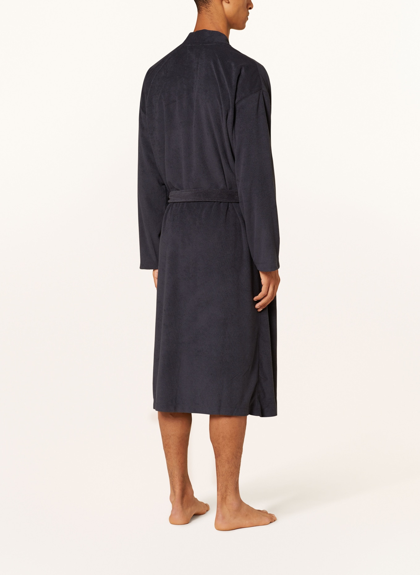 SCHIESSER Men’s bathrobe FEATHER TERRY: DARK GRAY