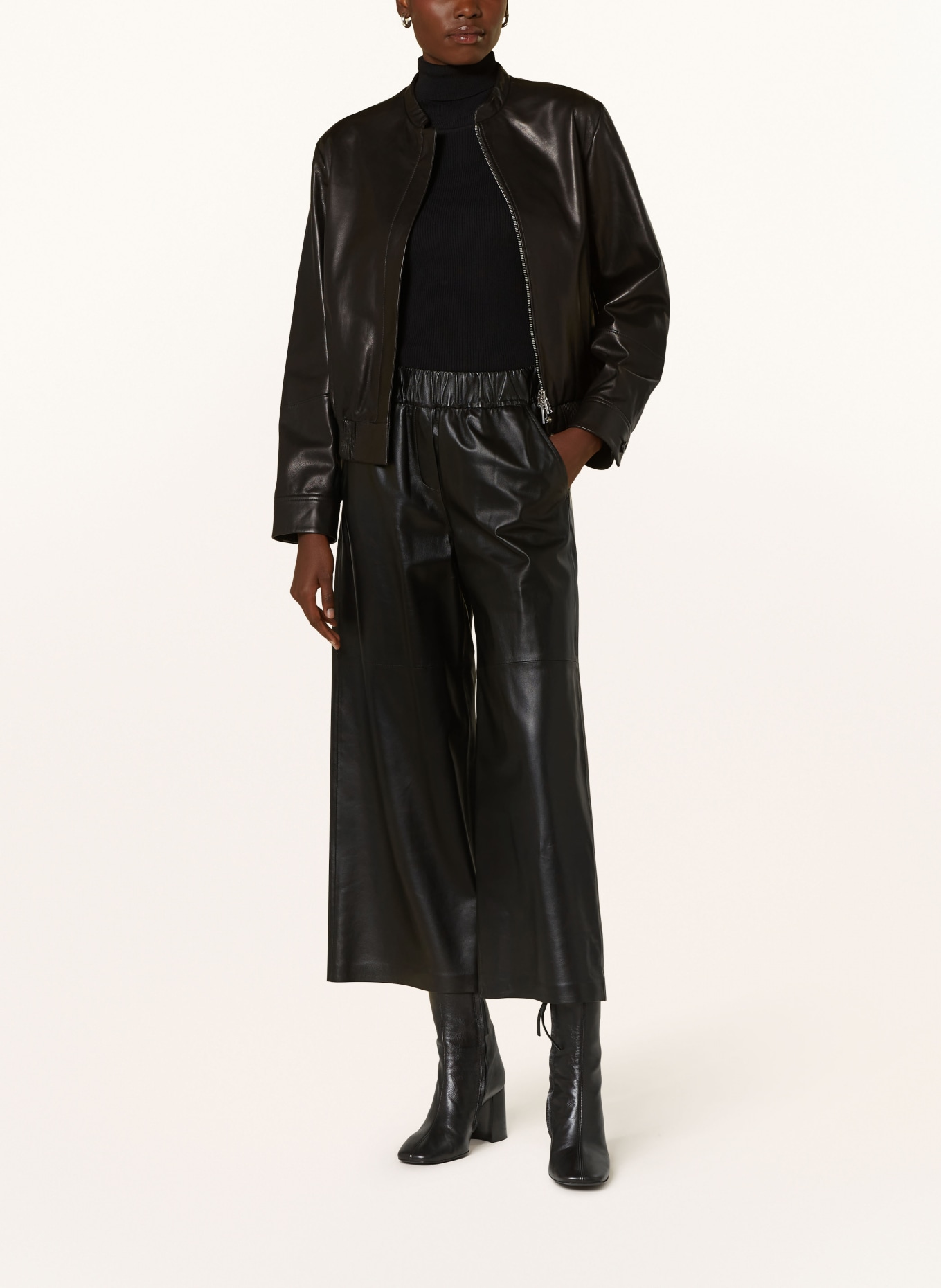 windsor. Leather culottes, Color: BLACK (Image 2)