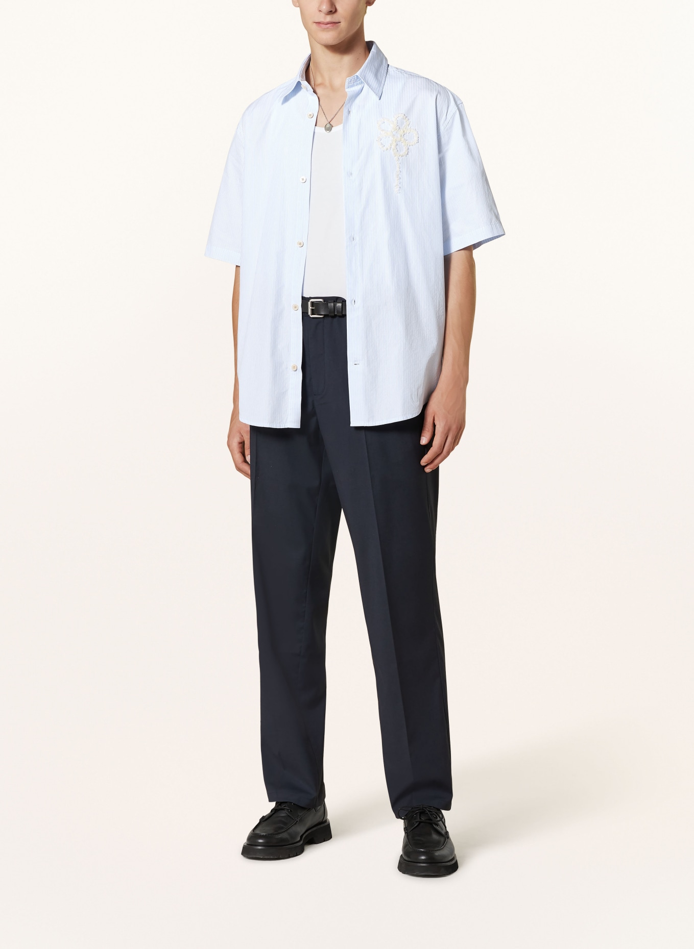 NN.07 Short sleeve shirt FREDDY comfort fit, Color: LIGHT BLUE/ WHITE (Image 2)