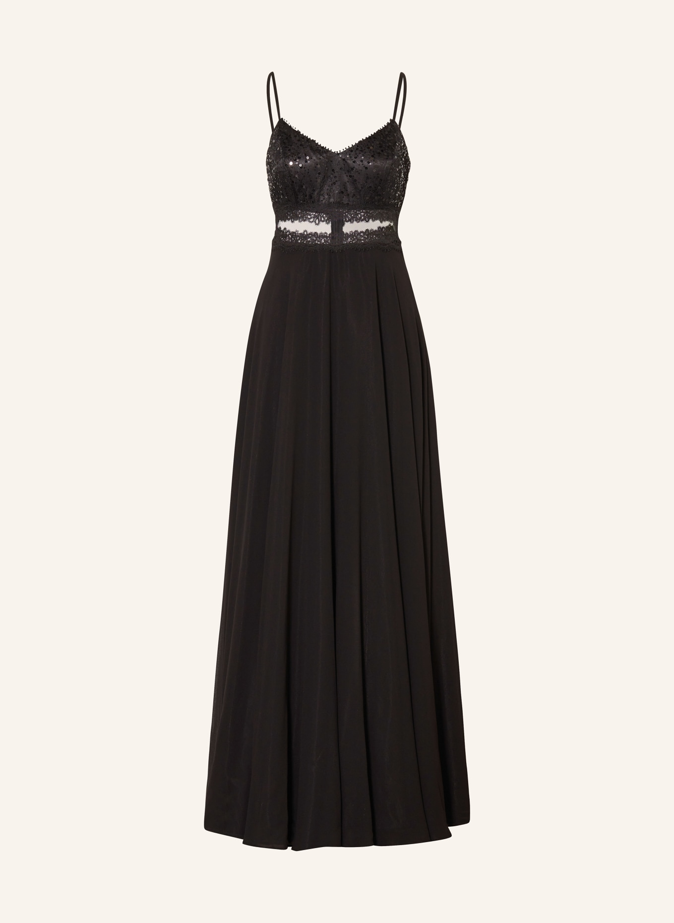 VM Vera Mont Abendkleid mit Spitze und Pailletten: SCHWARZ