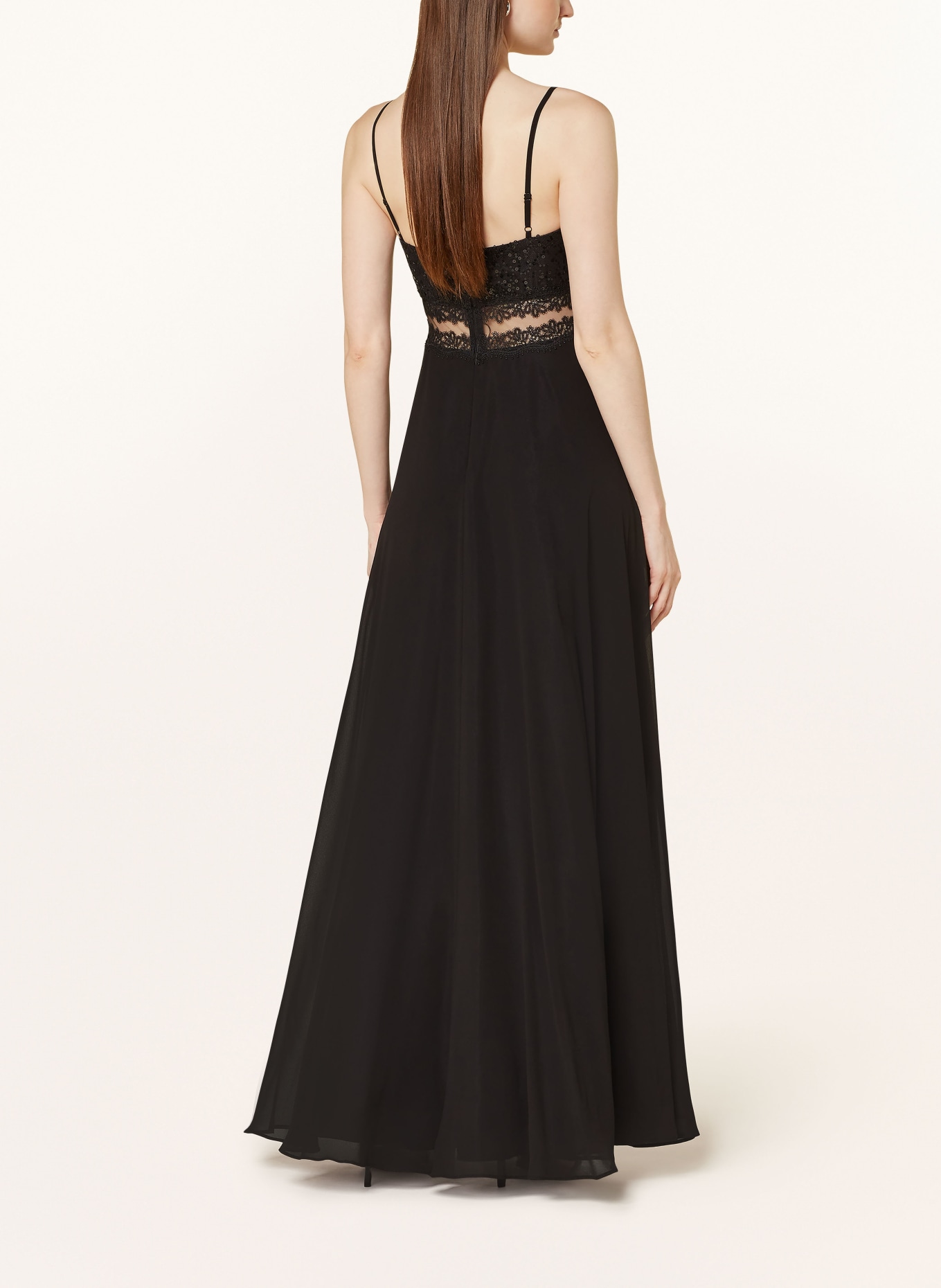 VM Vera Mont Abendkleid mit Spitze und Pailletten: SCHWARZ