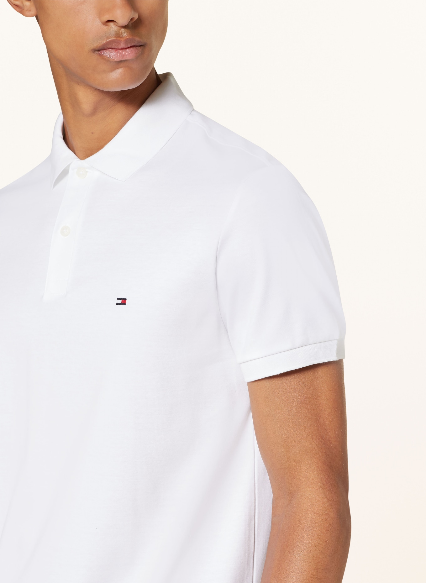 TOMMY HILFIGER Jersey polo shirt regular fit, Color: WHITE (Image 4)