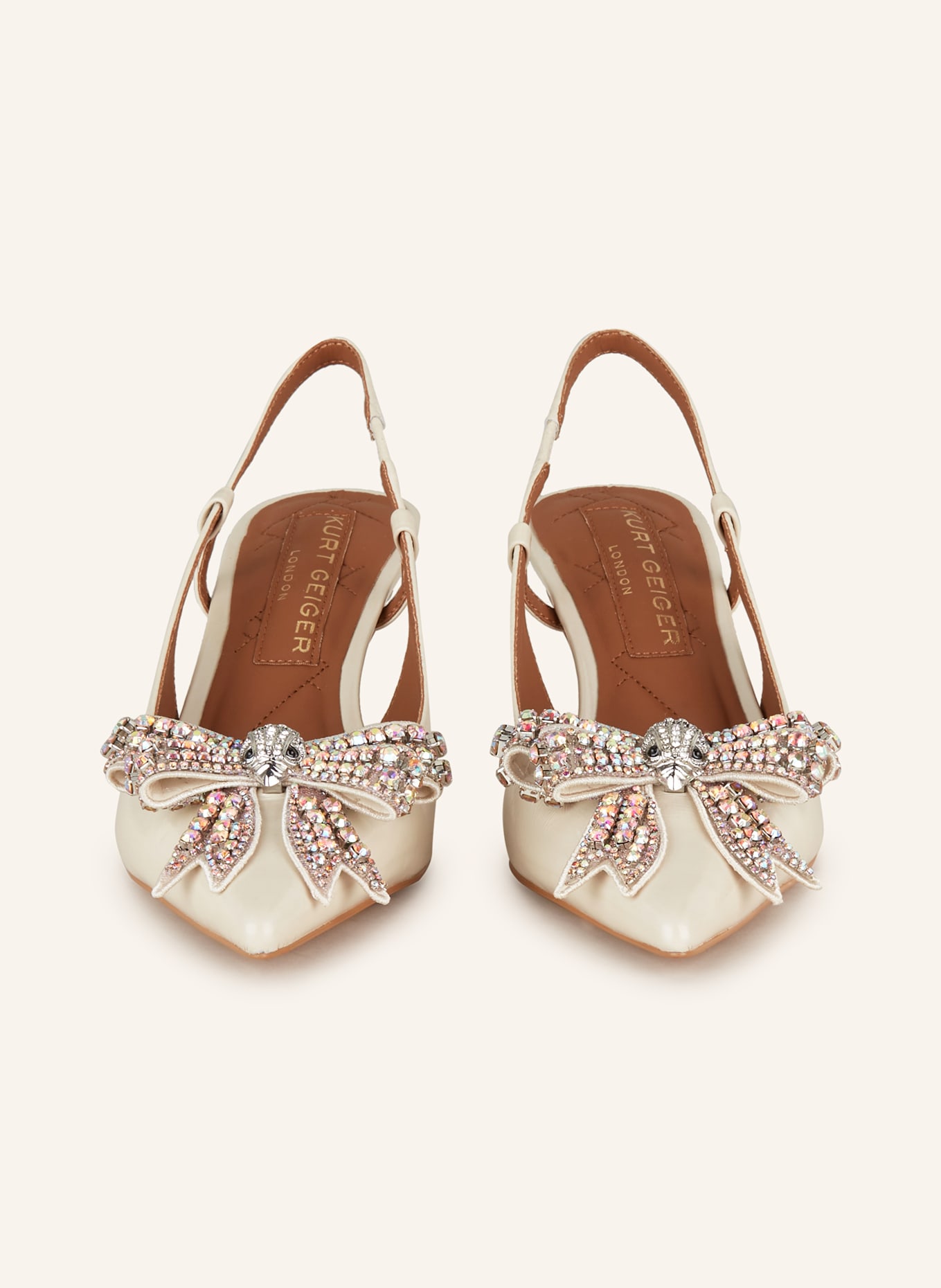 KURT GEIGER Slingpumps BELGRAVIA mit Schmucksteinen, Farbe: CREME (Bild 3)