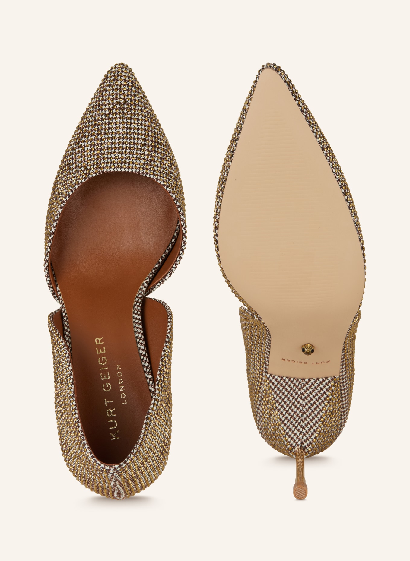KURT GEIGER Pumps BOND 90 with decorative gems in beige