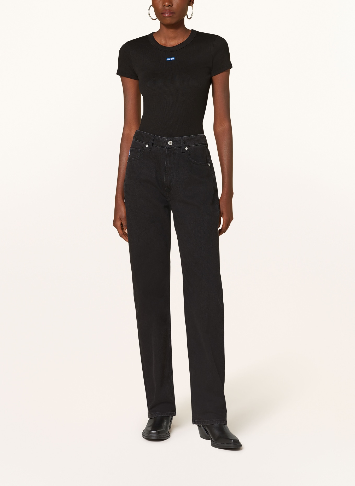 HUGO BLUE T-shirt: BLACK
