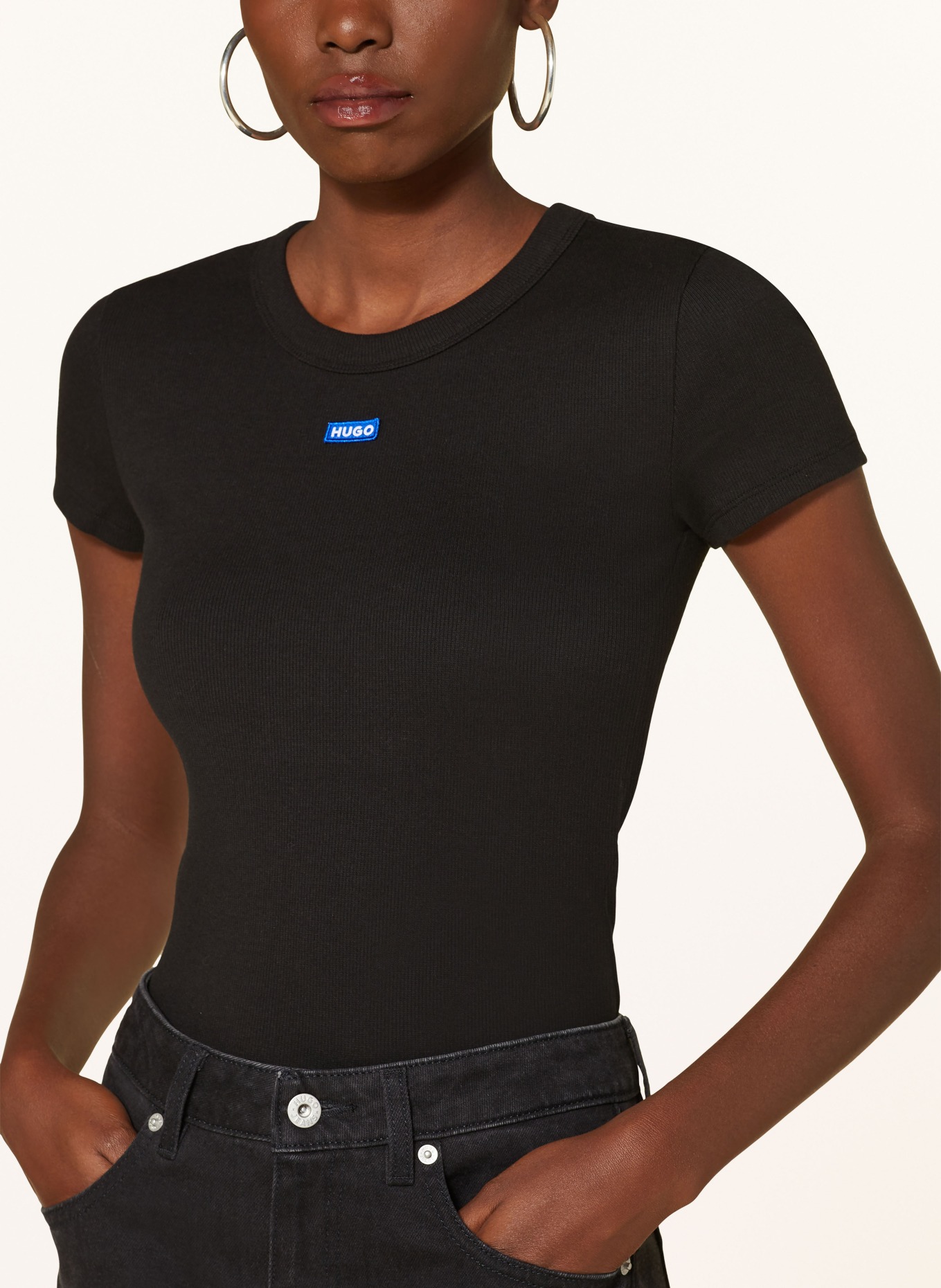 HUGO BLUE T-shirt: BLACK