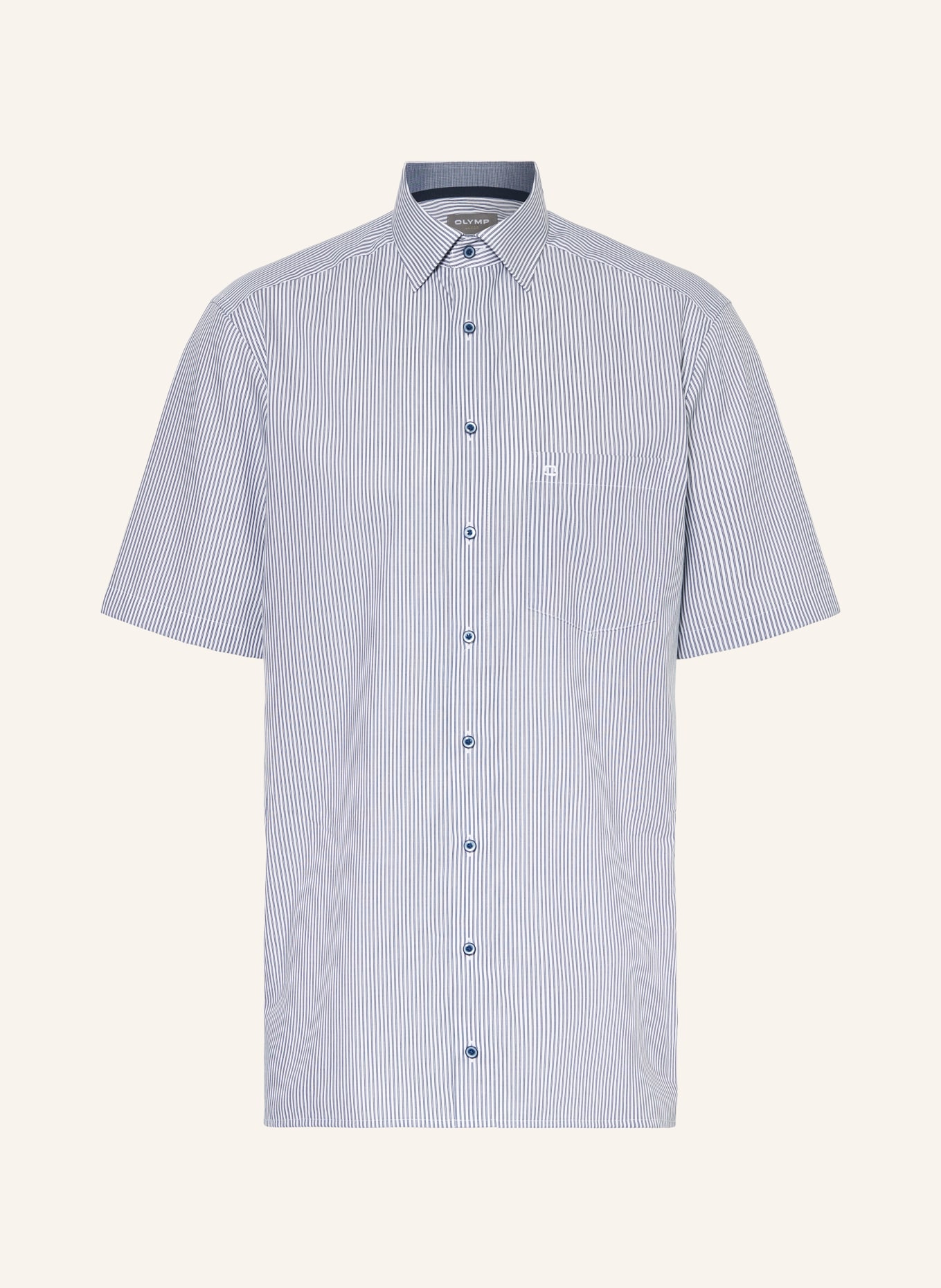 OLYMP Kurzarm-Hemd Luxor comfort fit: BLAU / WEISS