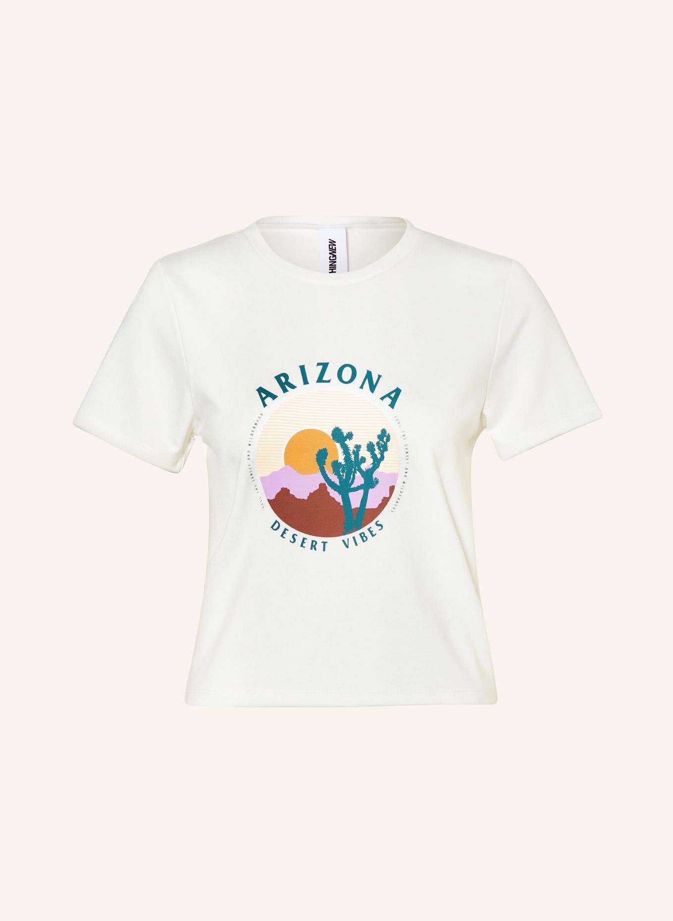 SOMETHINGNEW T-shirt SNARIZONA, Color: WHITE/ BROWN/ PURPLE (Image 1)