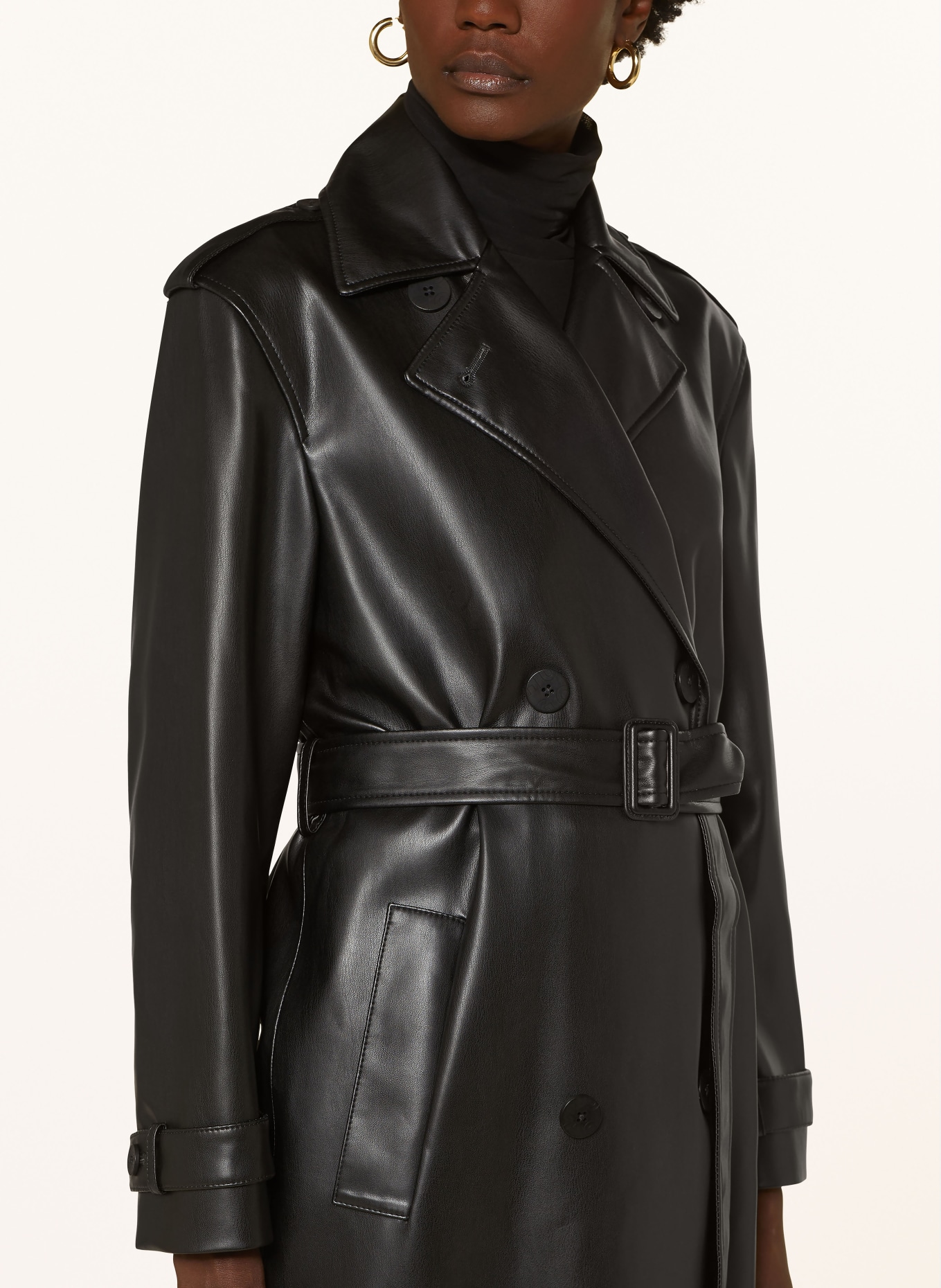 Leather trench coat Celine Black