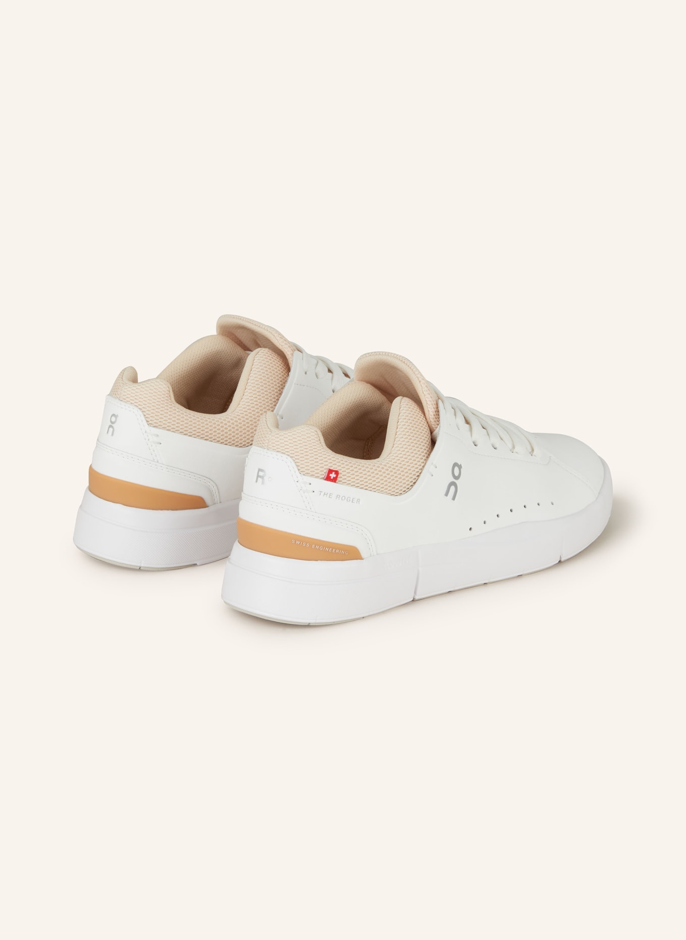 On Sneakers THE ROGER ADVANTAGE, Color: WHITE/ LIGHT ORANGE (Image 2)