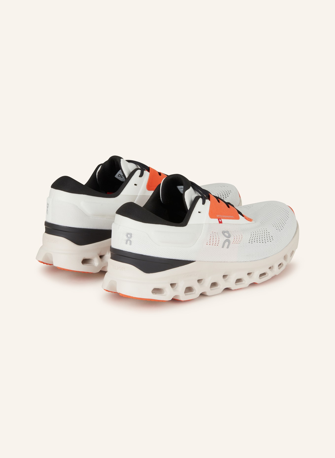 On Running shoes CLOUDSTRATUS 3, Color: WHITE/ ORANGE/ BLACK (Image 2)