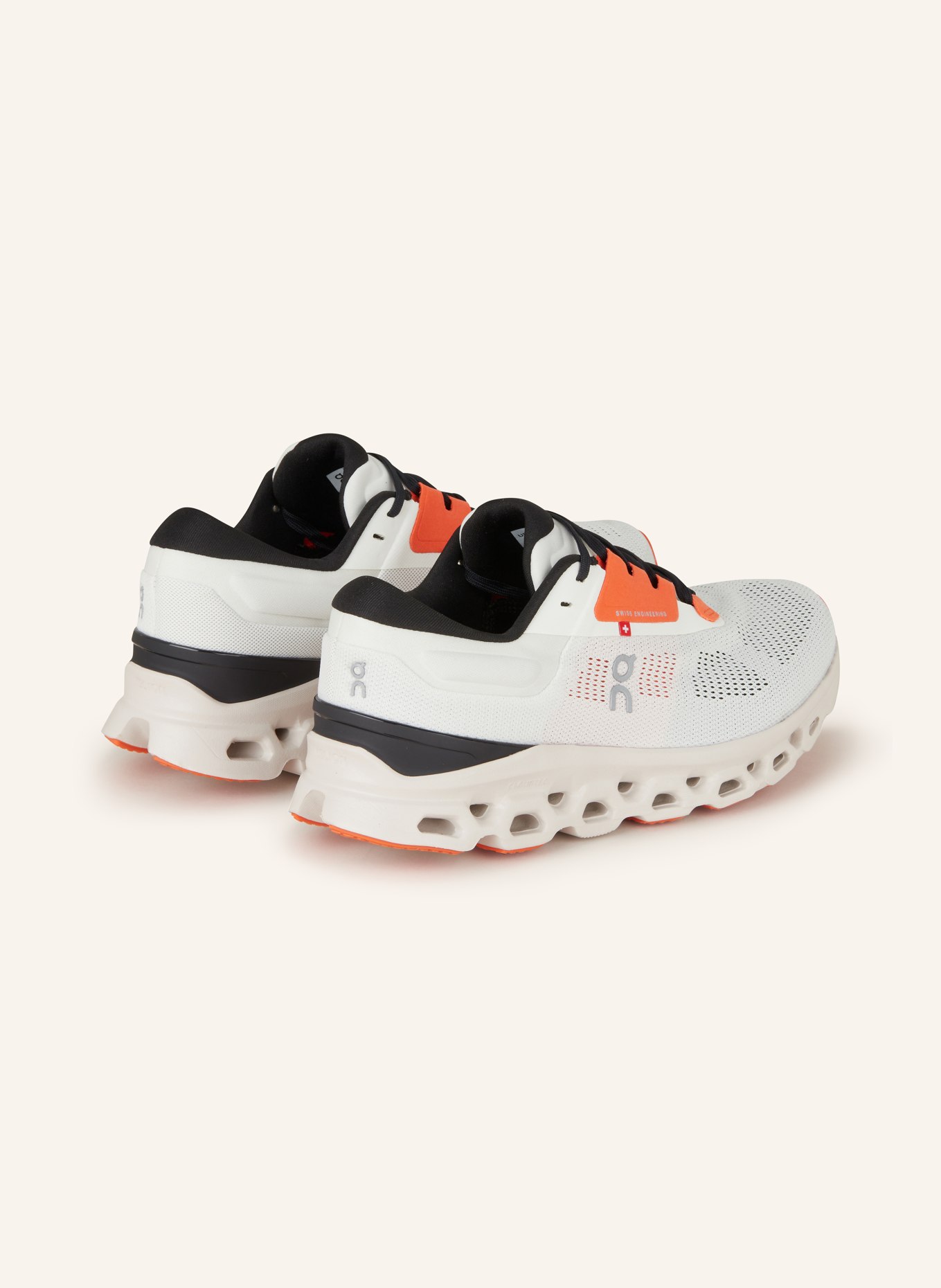 On Running shoes CLOUDSTRATUS 3, Color: WHITE/ ORANGE/ BLACK (Image 2)