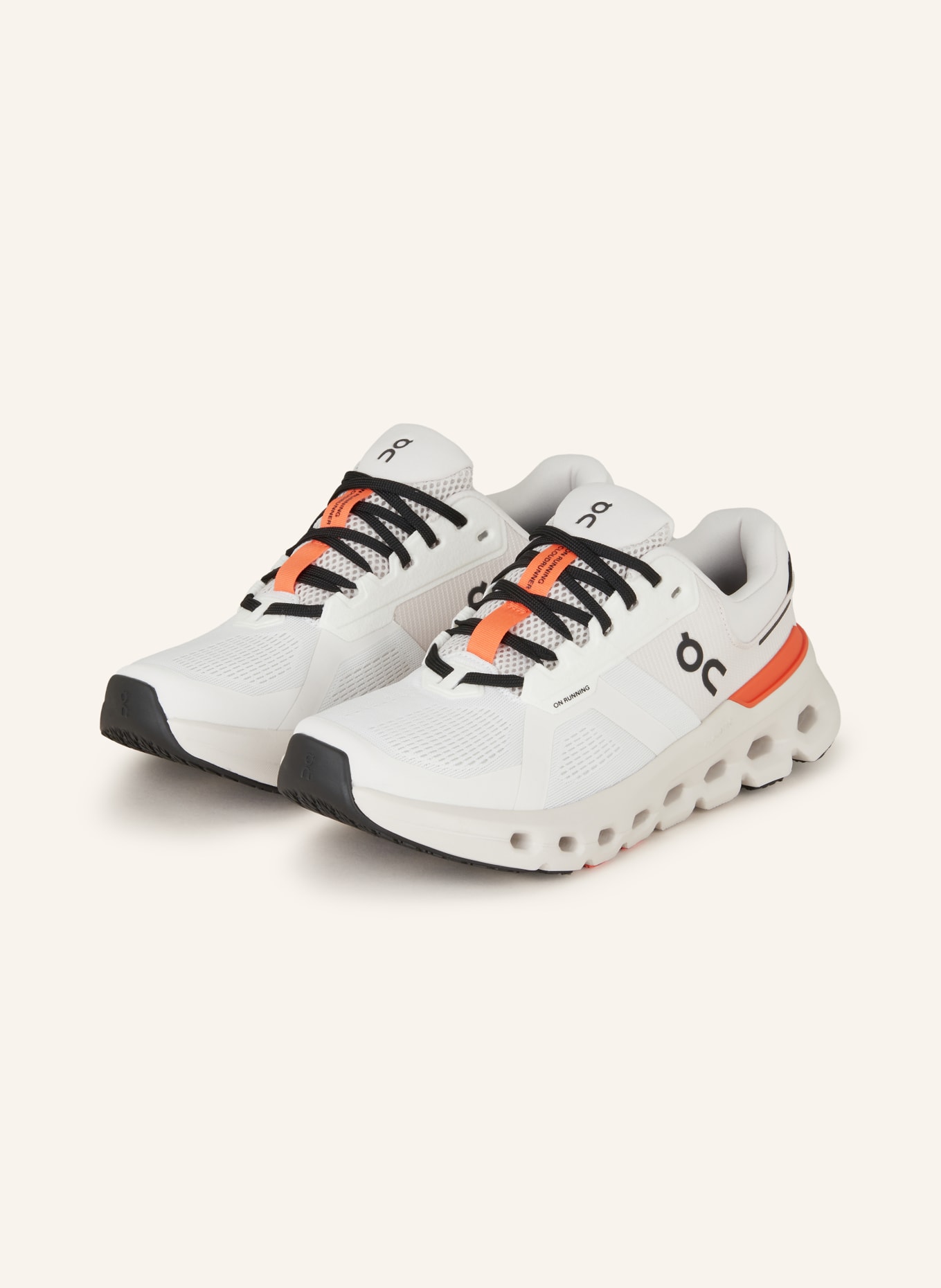 On Running shoes CLOUDRUNNER 2, Color: WHITE/ BLACK/ ORANGE (Image 1)