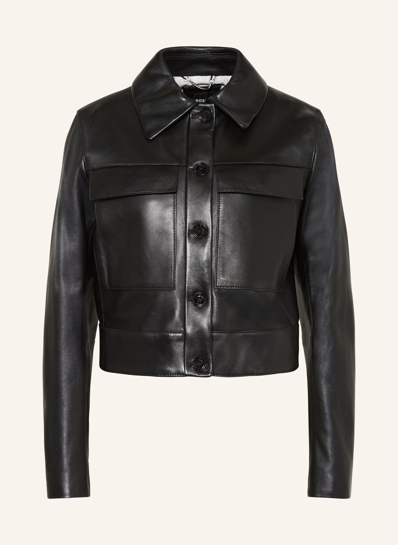 Womens boss leather jacket cheap