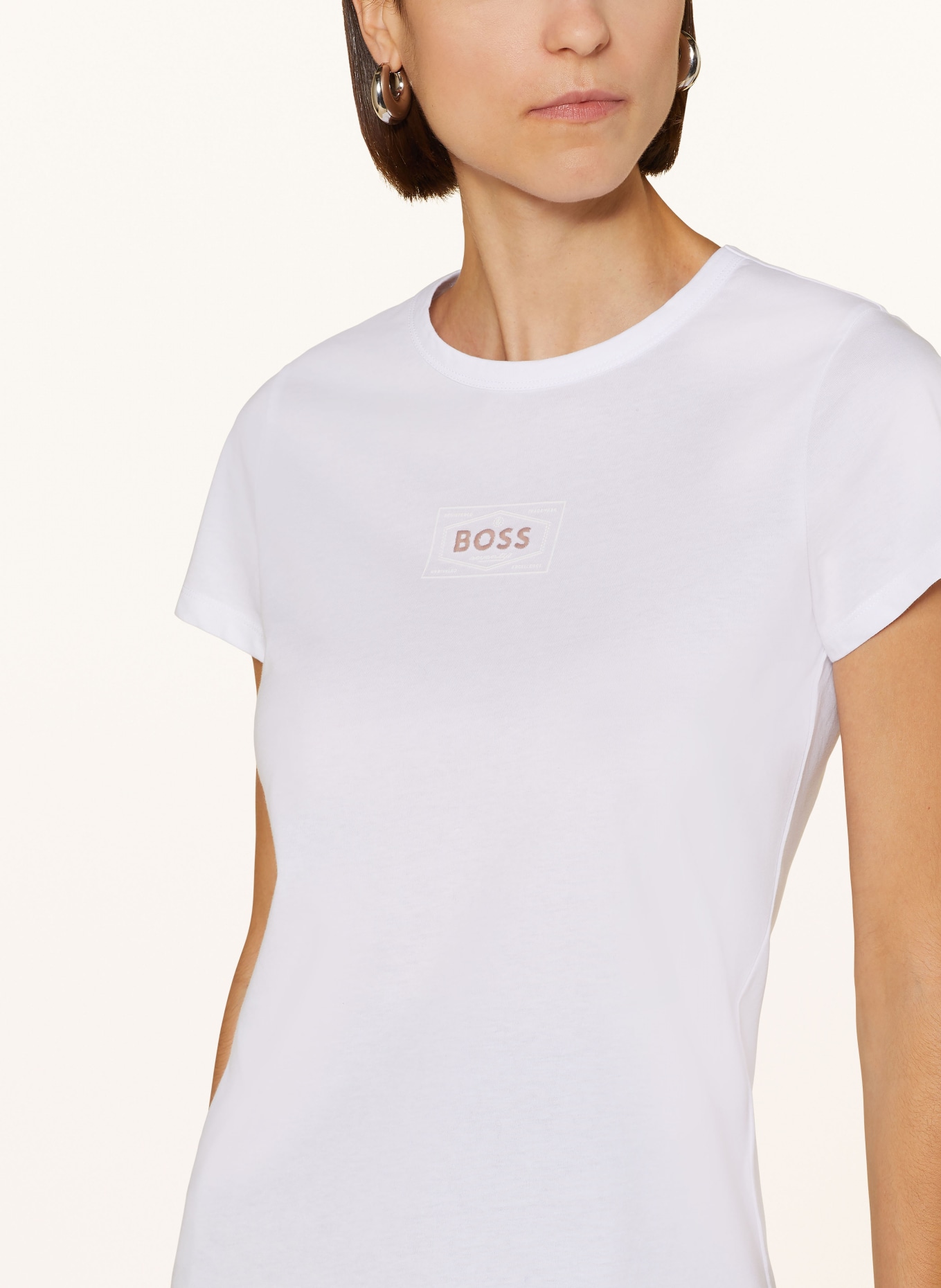 BOSS T-Shirt EVENTSA mit Cut-out, Farbe: WEISS (Bild 4)