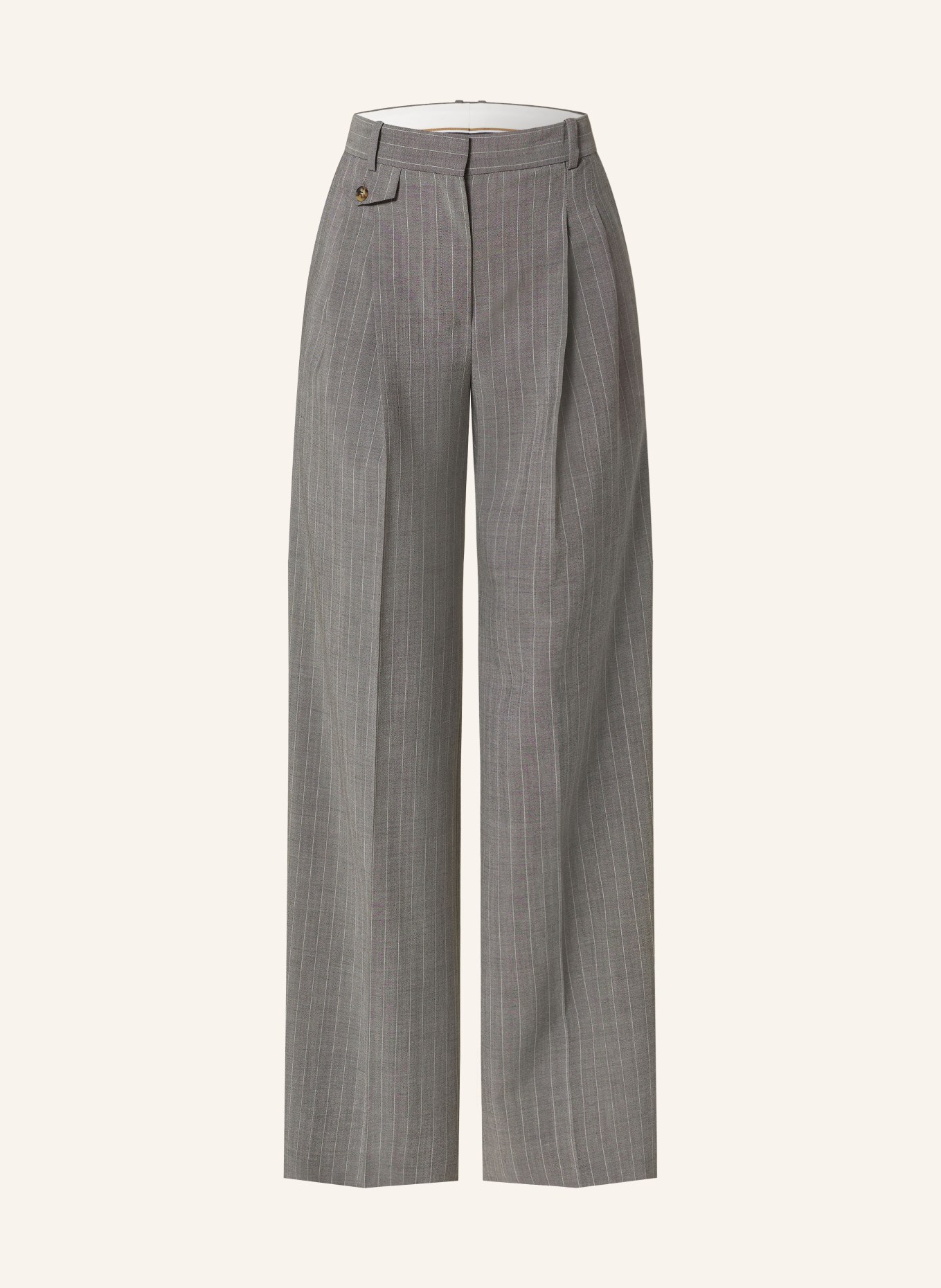 BOSS Wide leg trousers TETIAMA, Color: GRAY/ WHITE (Image 1)