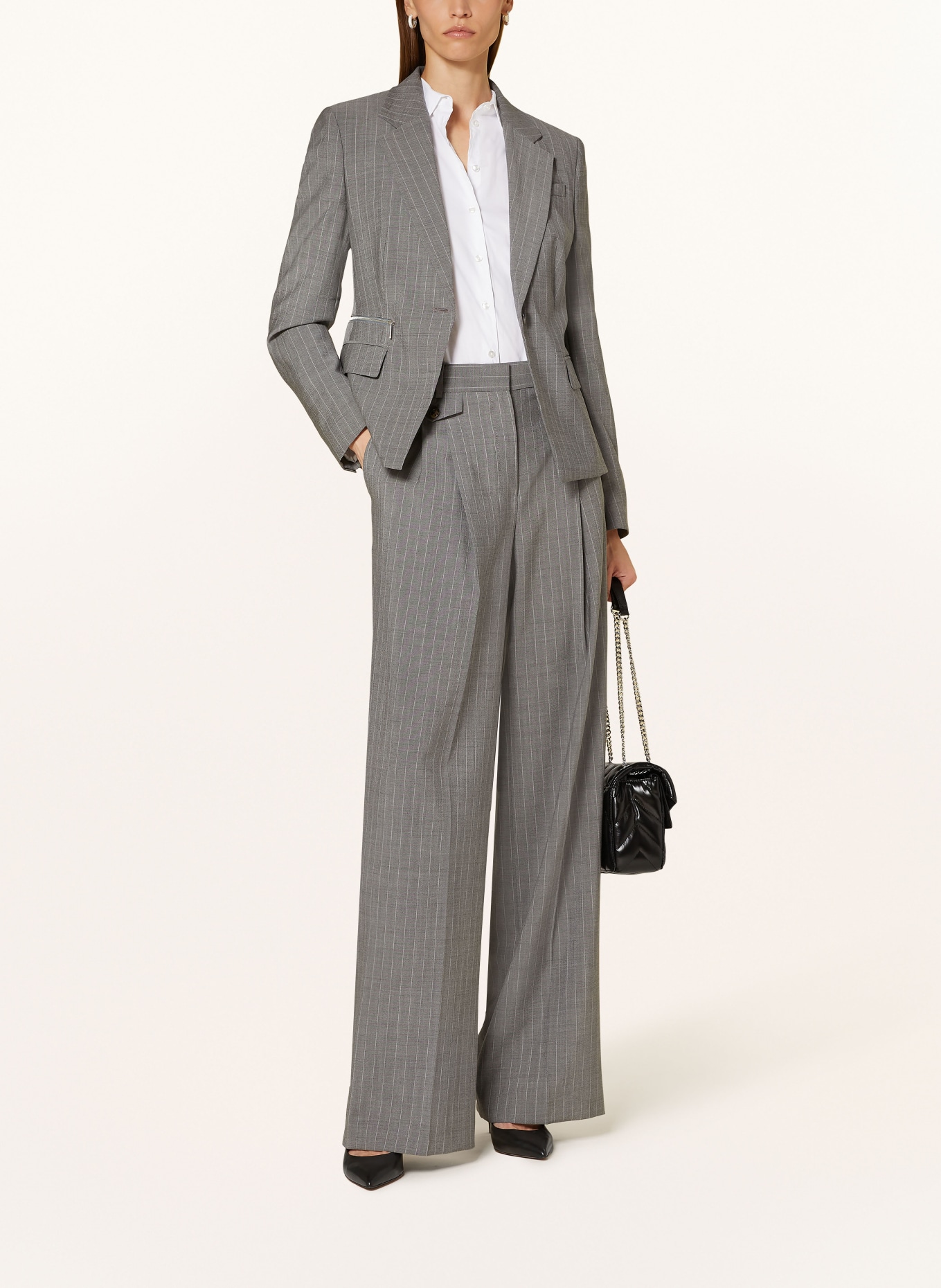 BOSS Wide leg trousers TETIAMA, Color: GRAY/ WHITE (Image 2)