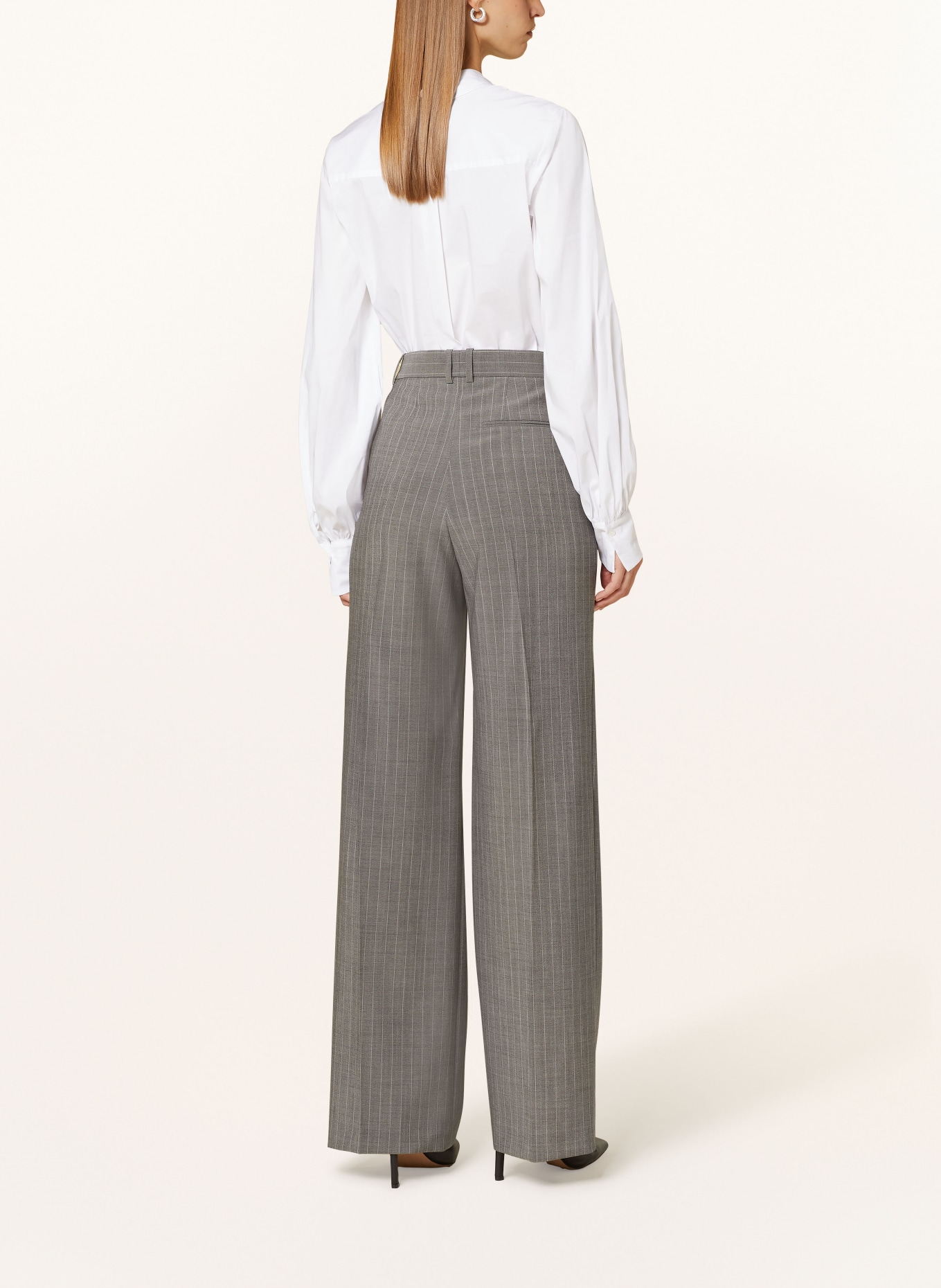 BOSS Wide leg trousers TETIAMA, Color: GRAY/ WHITE (Image 3)