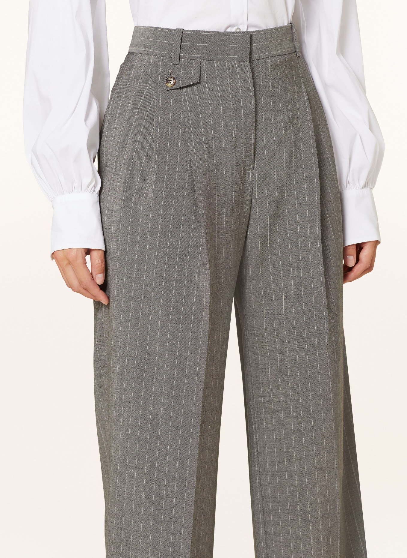 BOSS Wide leg trousers TETIAMA, Color: GRAY/ WHITE (Image 5)