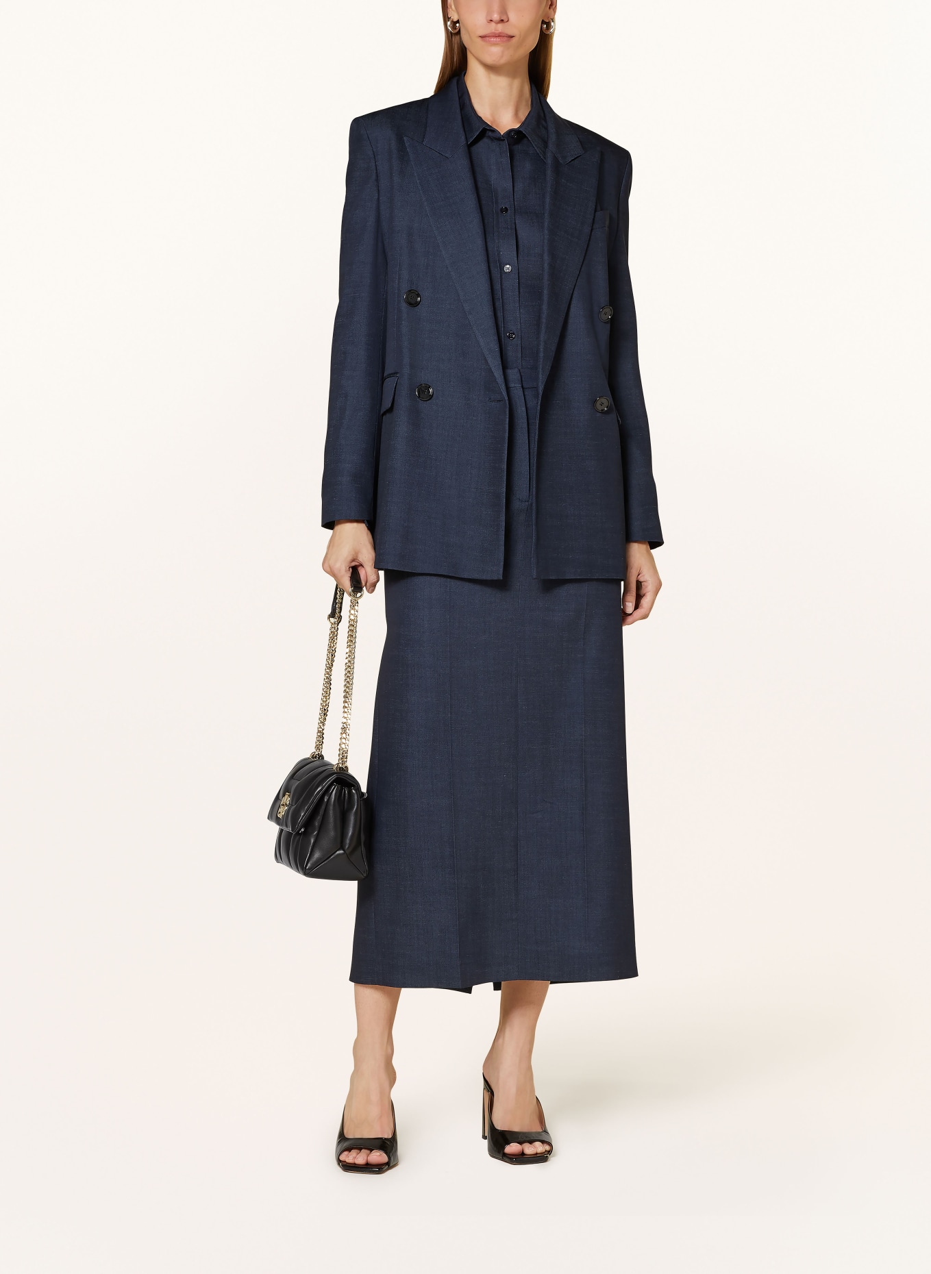 Coat Wollmantel Blau Meliert Dunkelblauer Mantel Blauer Anzug