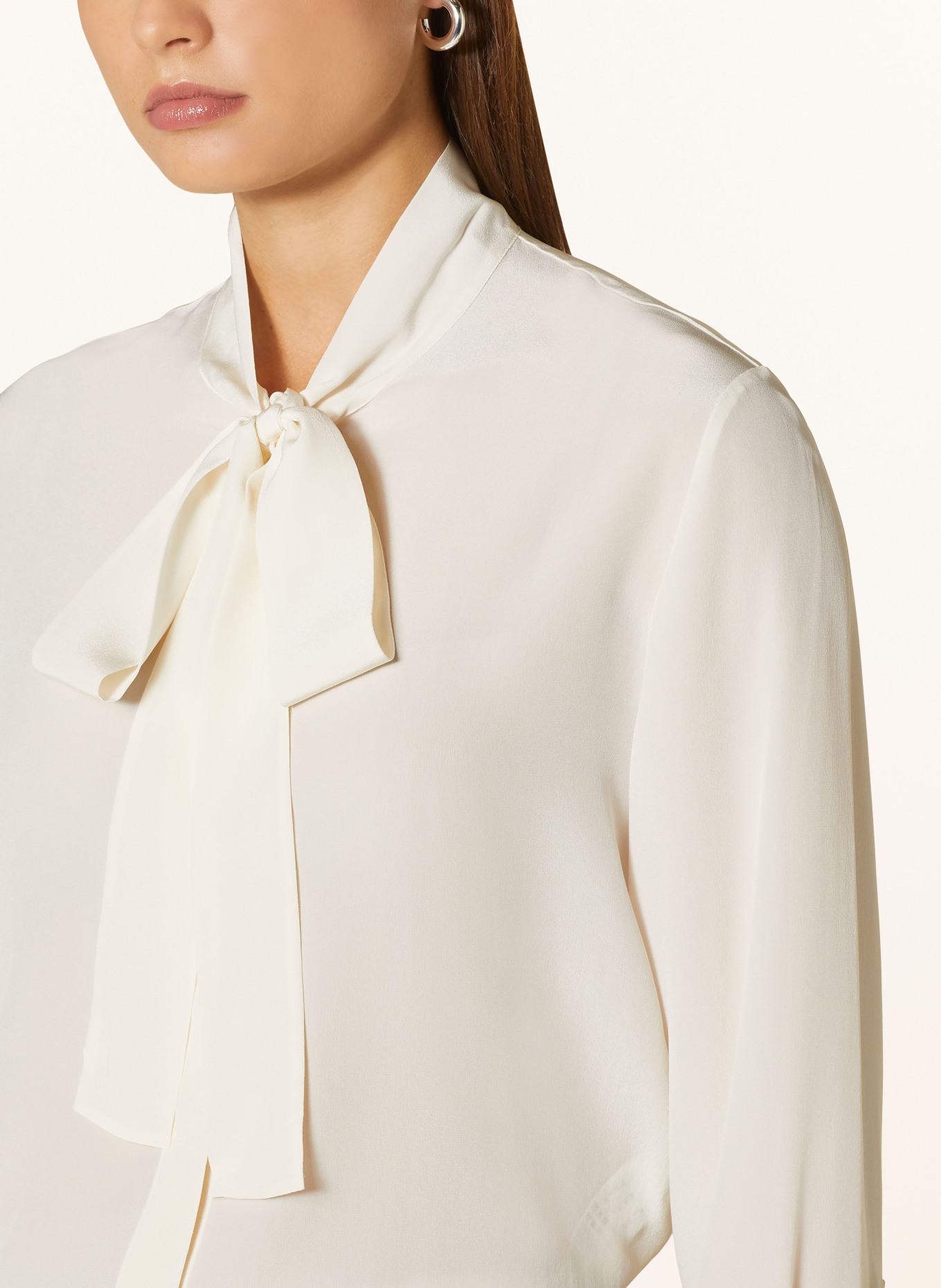 BOSS Silk blouse BRYON with bow, Color: ECRU (Image 4)