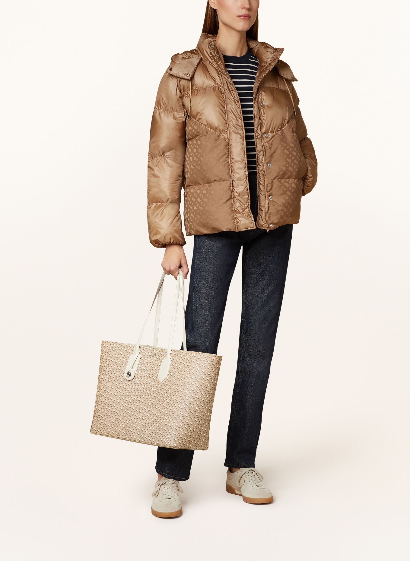 BOSS Prošívaná bunda POLLIMINA: VELBLOUDÍ