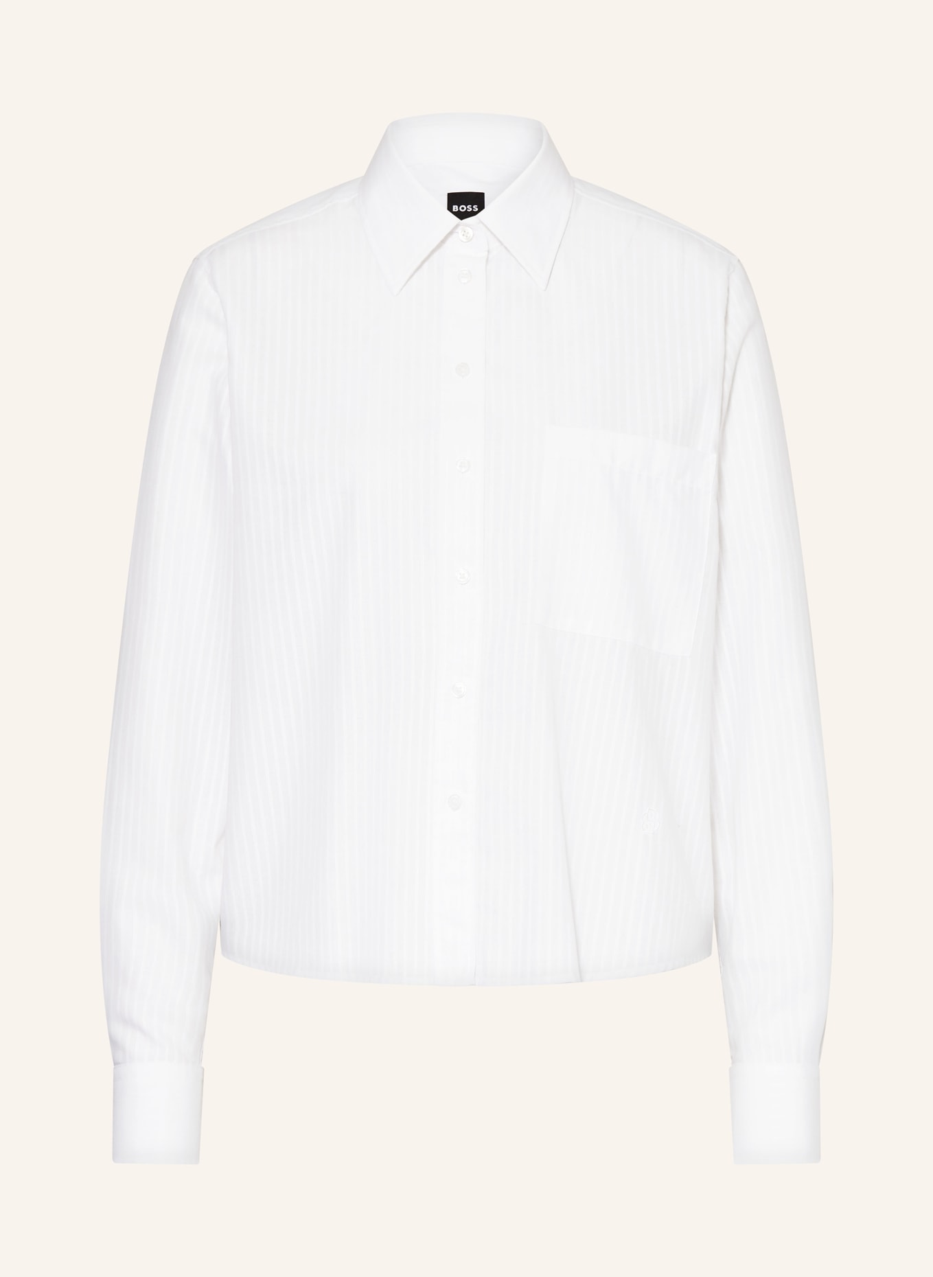 BOSS Cropped shirt blouse BRIELLE_MONDAY, Color: WHITE (Image 1)