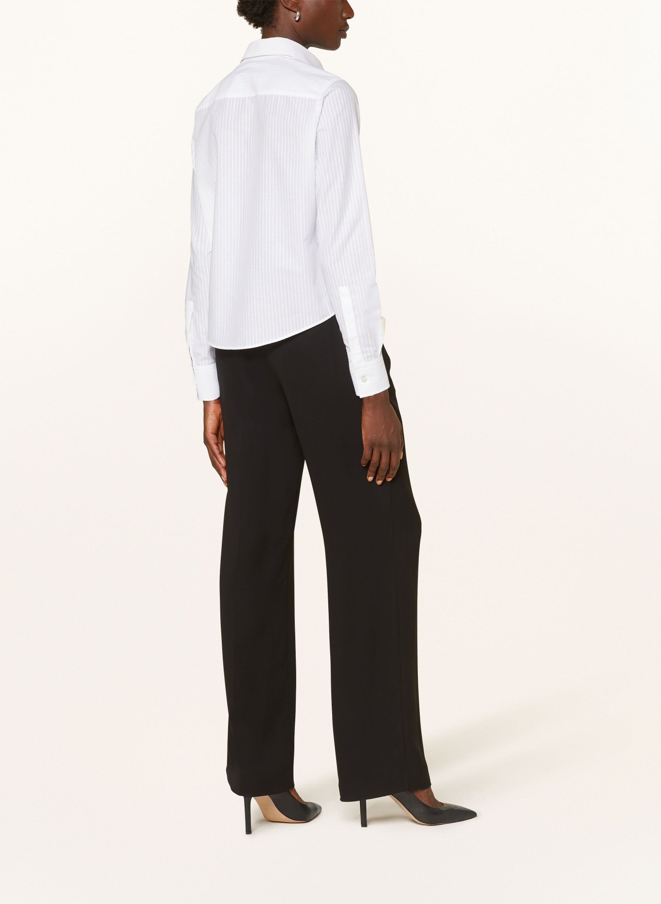 BOSS Cropped shirt blouse BRIELLE_MONDAY, Color: WHITE (Image 3)