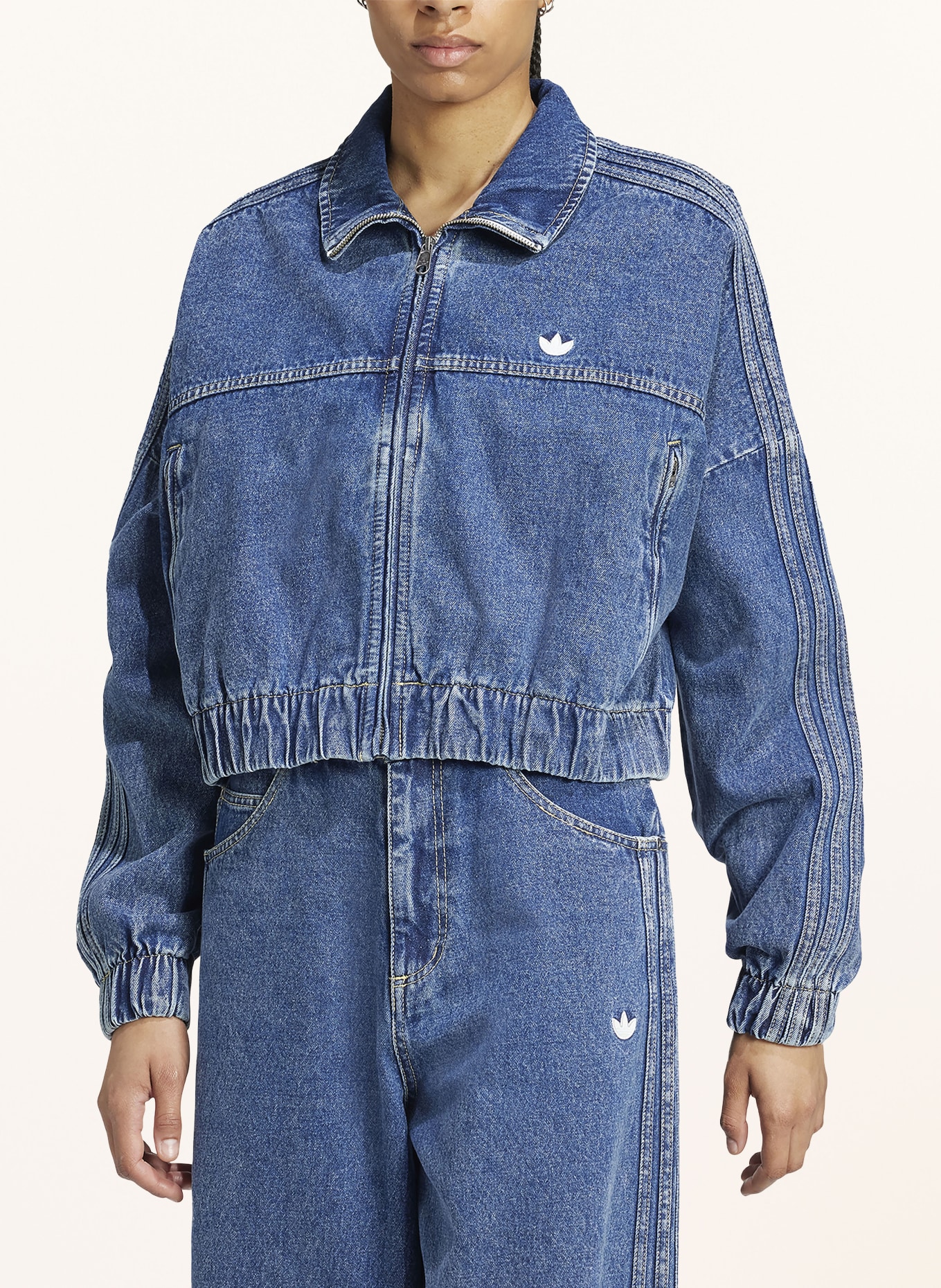 Adidas jean jacket outlet