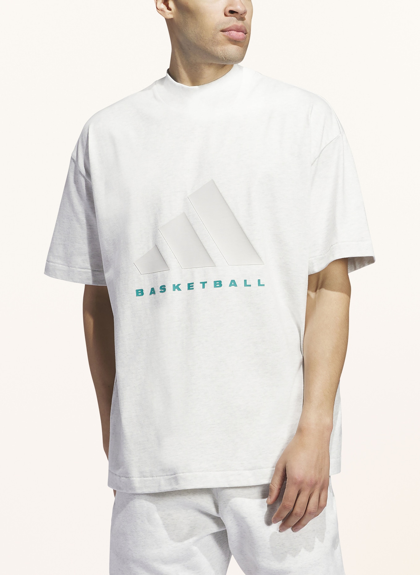 adidas T-shirt BASKETBALL 001: LIGHT GRAY