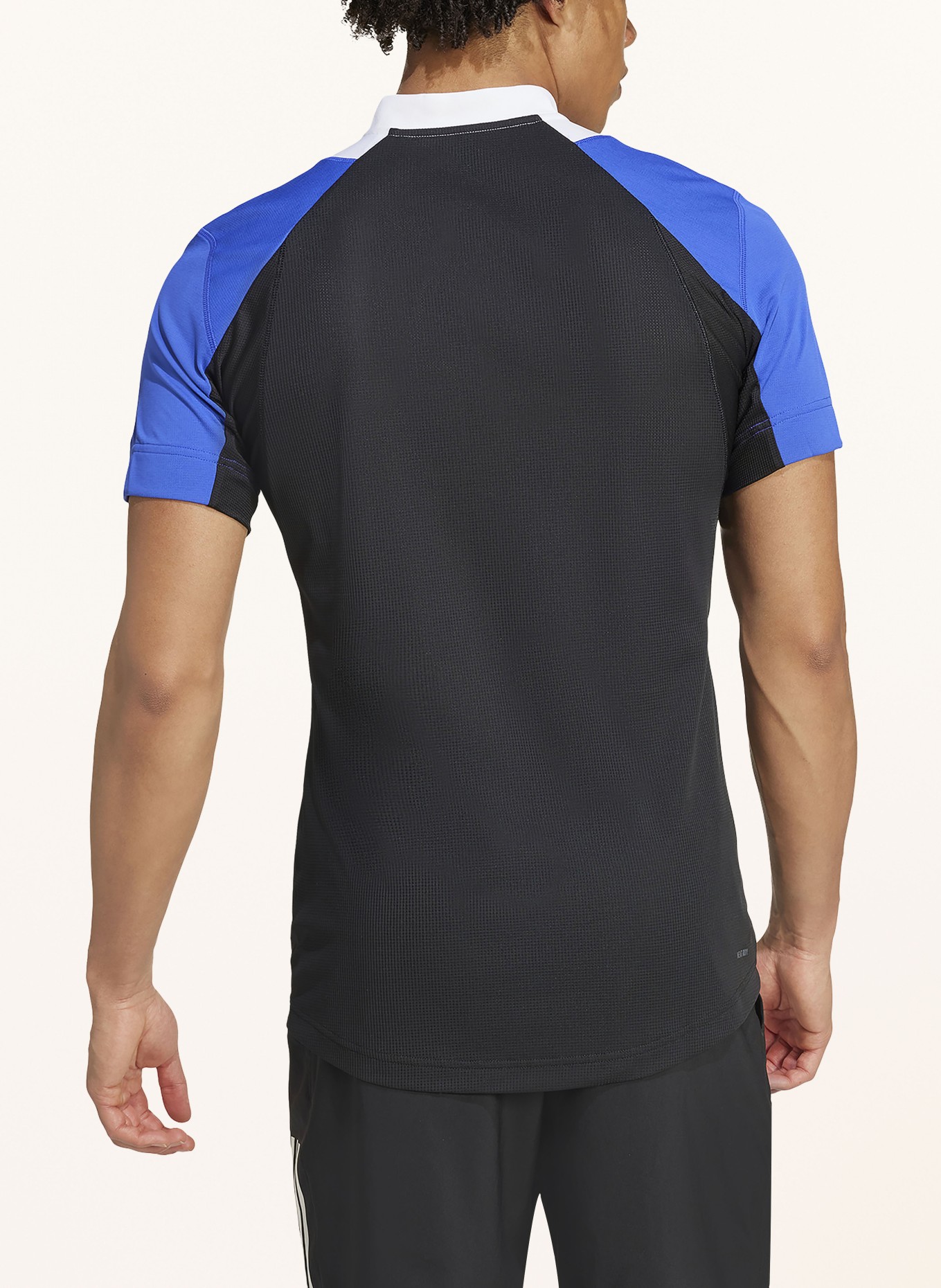 adidas Poloshirt HEAT.RDY PRO: WEISS / BLAU / SCHWARZ